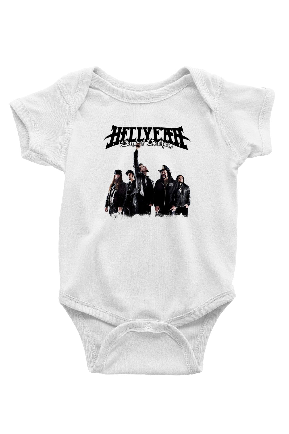 Hellyeah Baskılı Unisex Beyaz Bebek Body - Zıbın