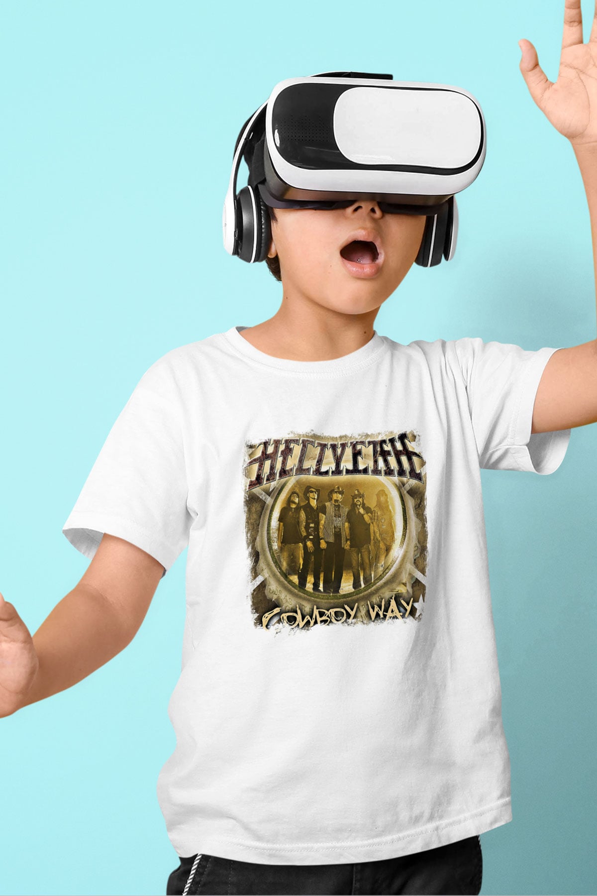 Hellyeah Baskılı Unisex Beyaz Çocuk Tişört