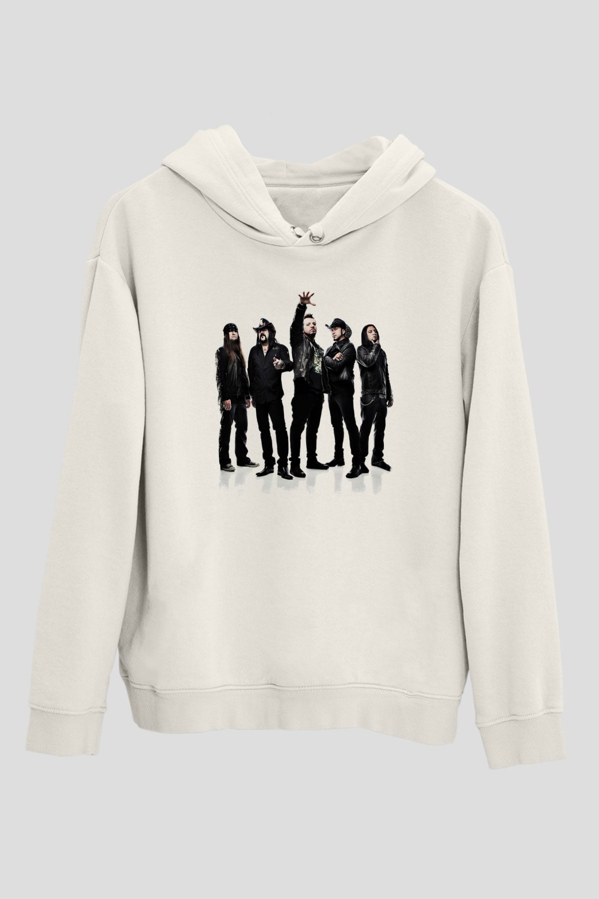 Hellyeah Baskılı Unisex Beyaz Hoodie