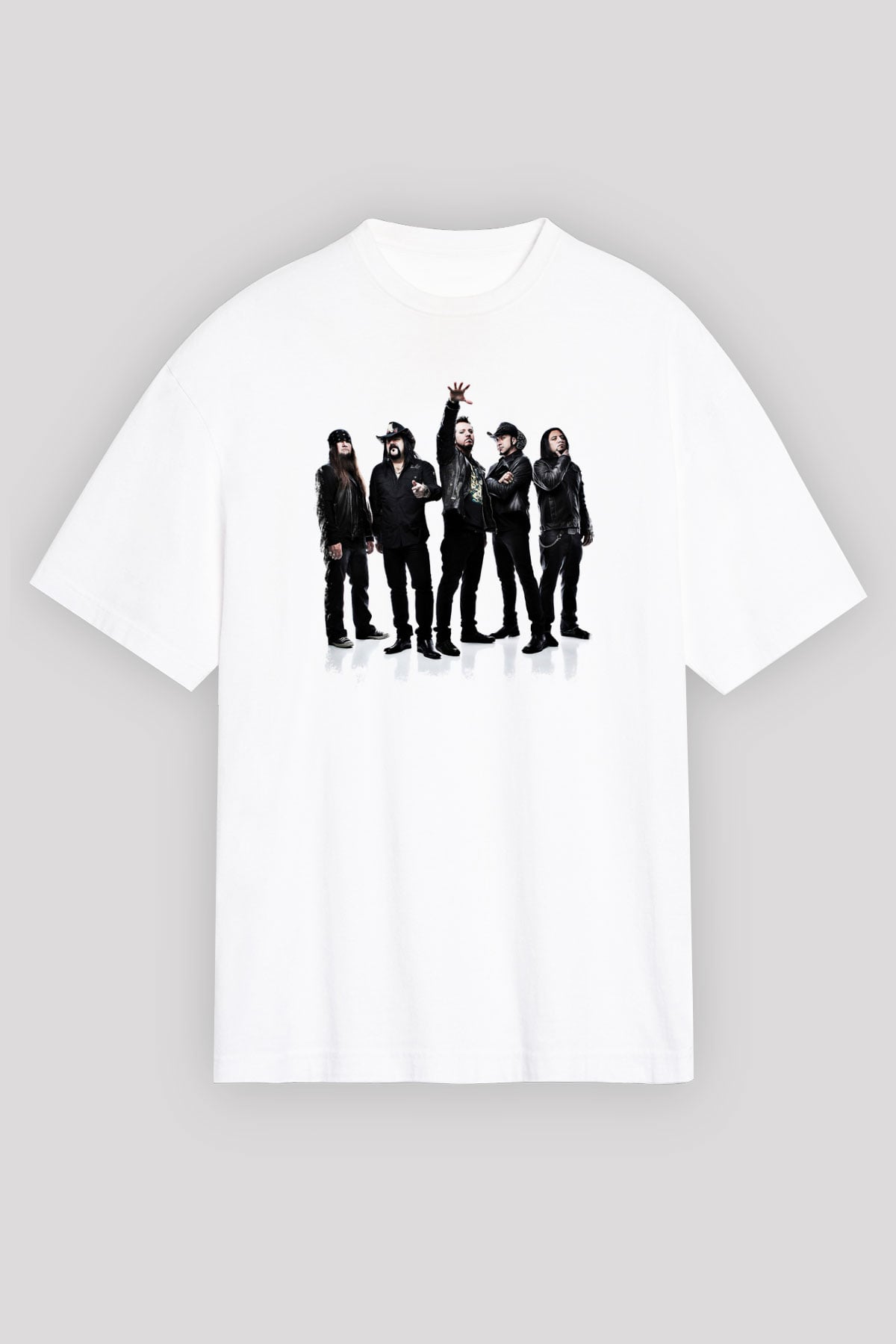 Hellyeah Baskılı Unisex Beyaz Oversize Tişört