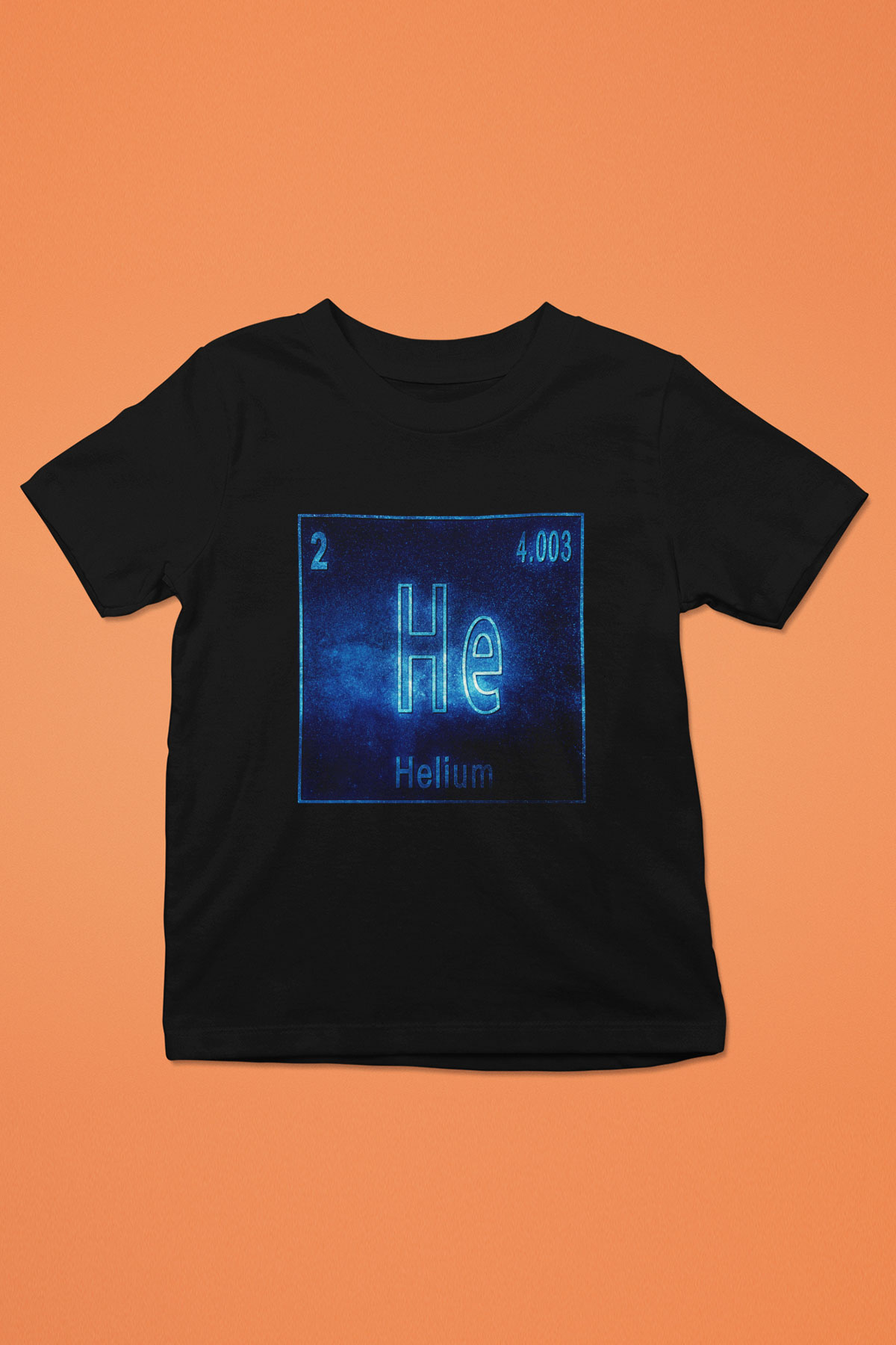 Helyum Atom Numarası Baskılı Unisex Siyah Çocuk Tişört