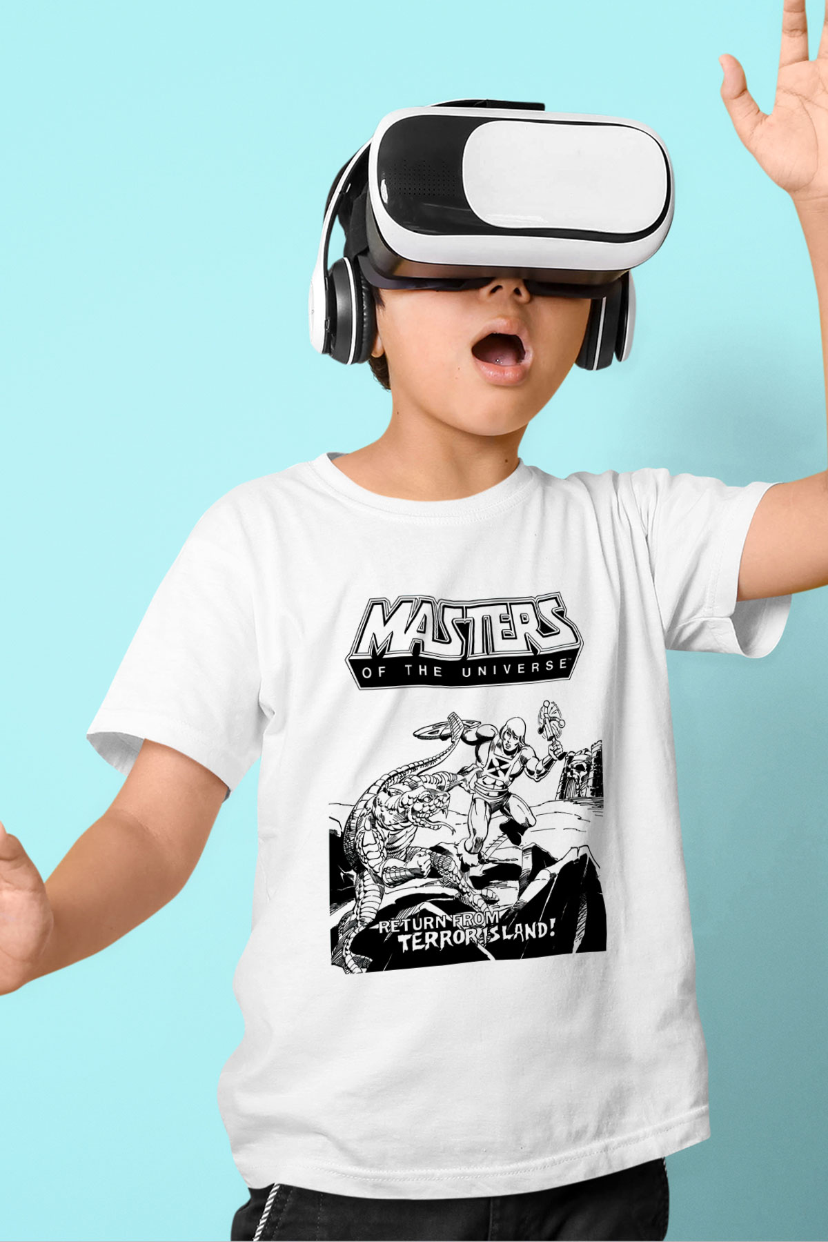HeMan and the Masters of Universe Baskılı Beyaz Unisex Çocuk Tişört