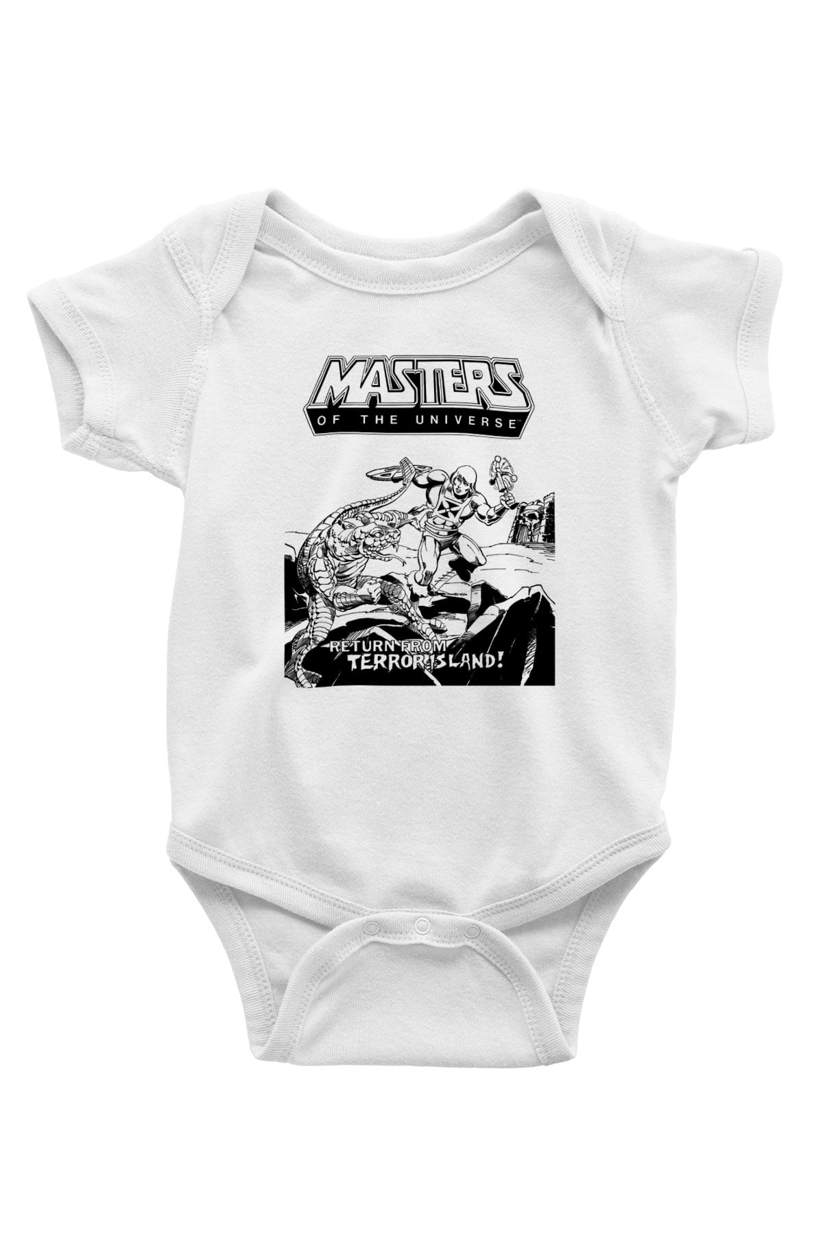 HeMan and the Masters of Universe Baskılı Beyaz Unisex Bebek Body - Zıbın