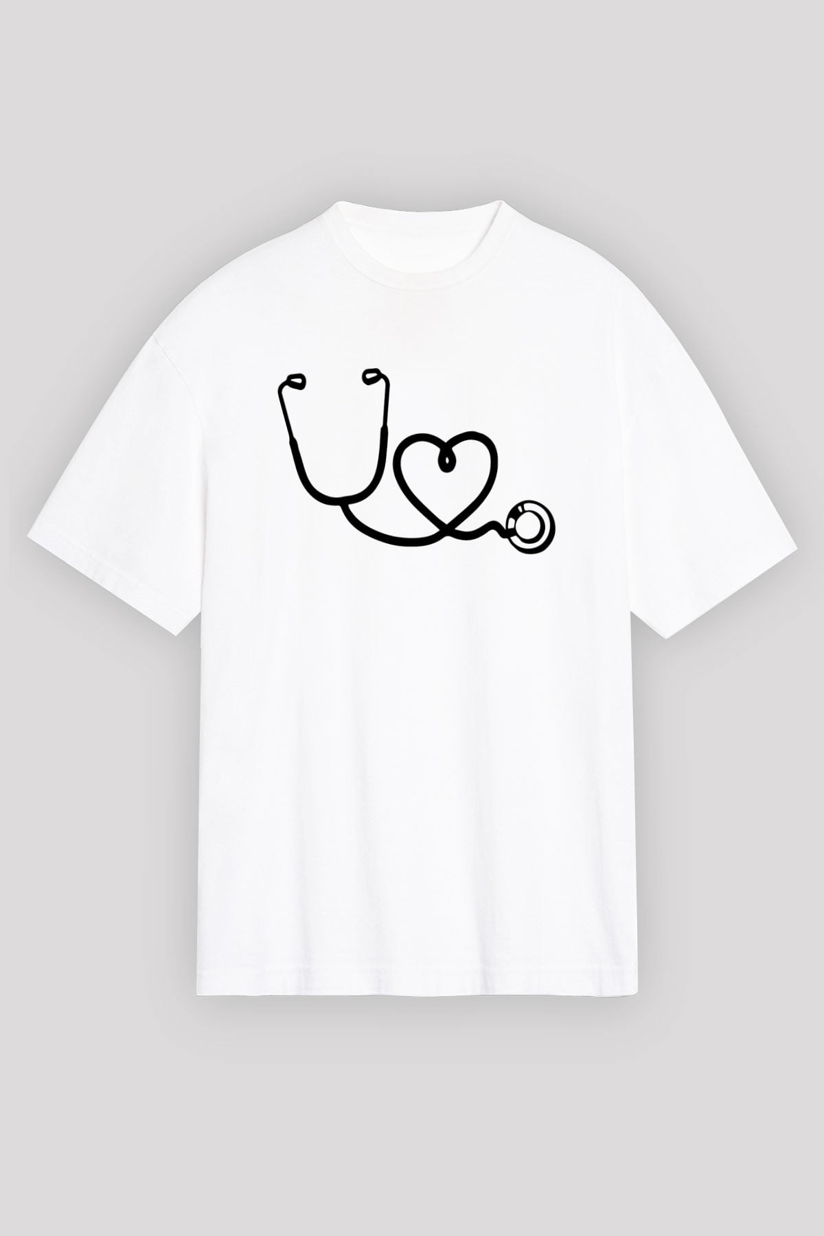 Hemşire Beyaz Unisex Oversize Tişört T-Shirt