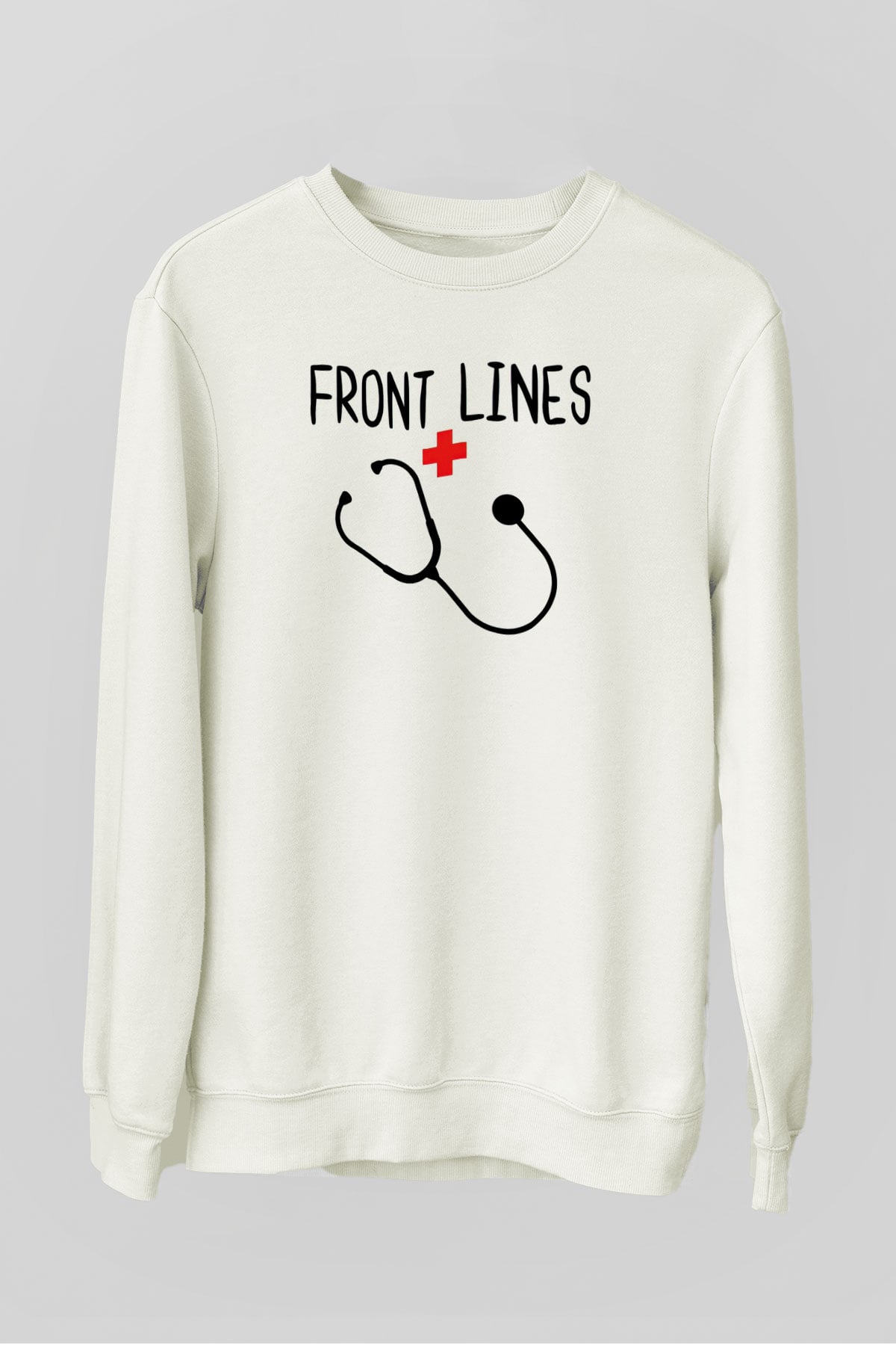 Hemşire Beyaz Unisex Sweatshirt