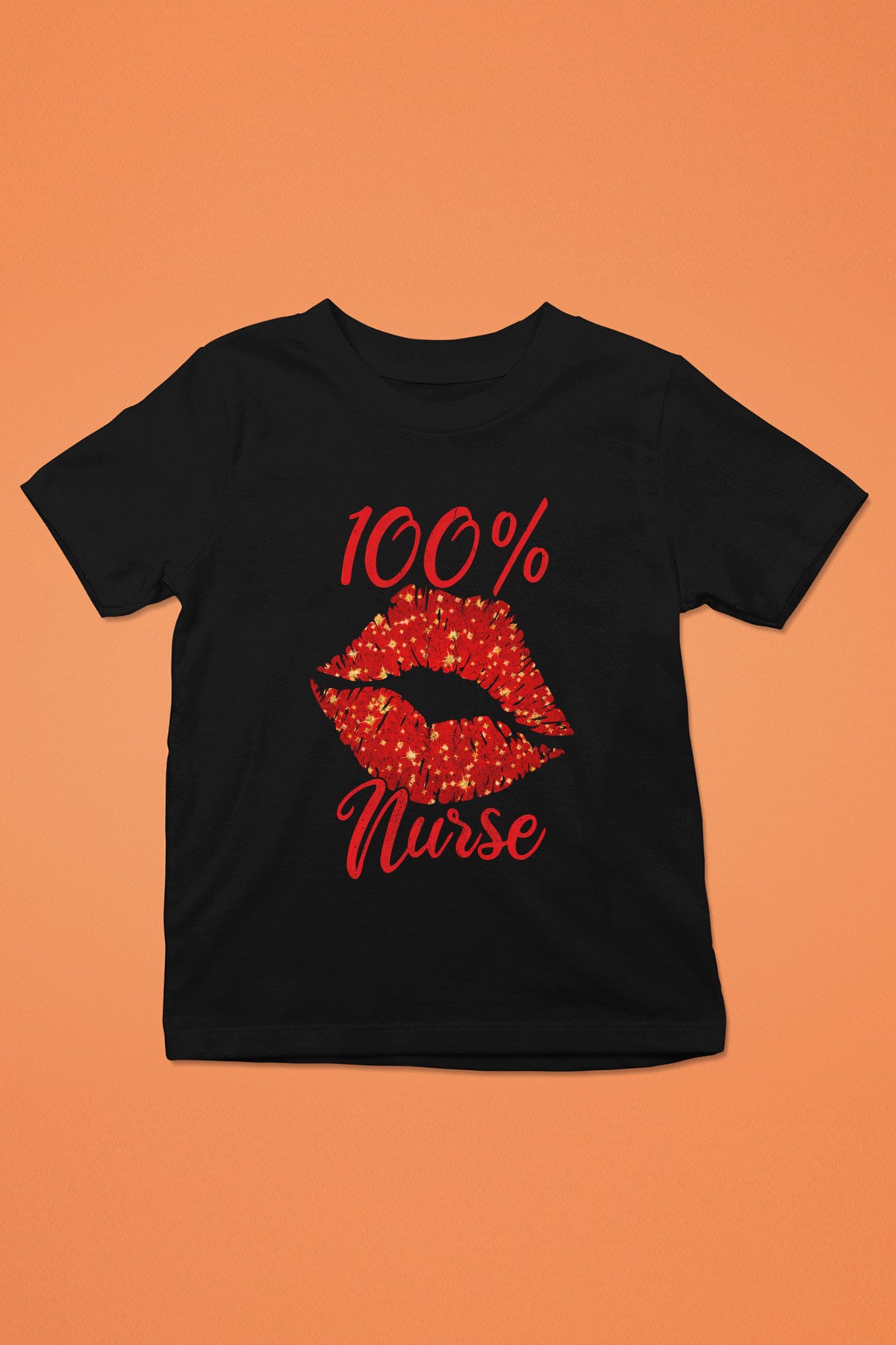 Hemşire Siyah Unisex Çocuk Tişört