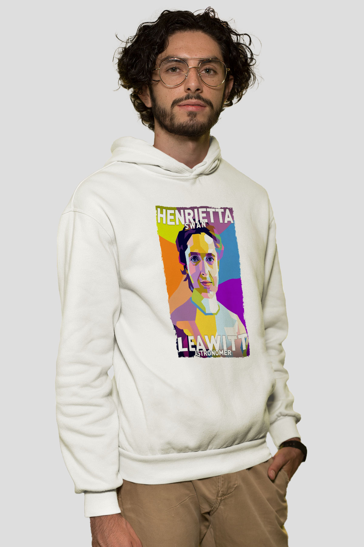 Henrietta Swan Leavitt Baskılı Unisex Ekru Hoodie