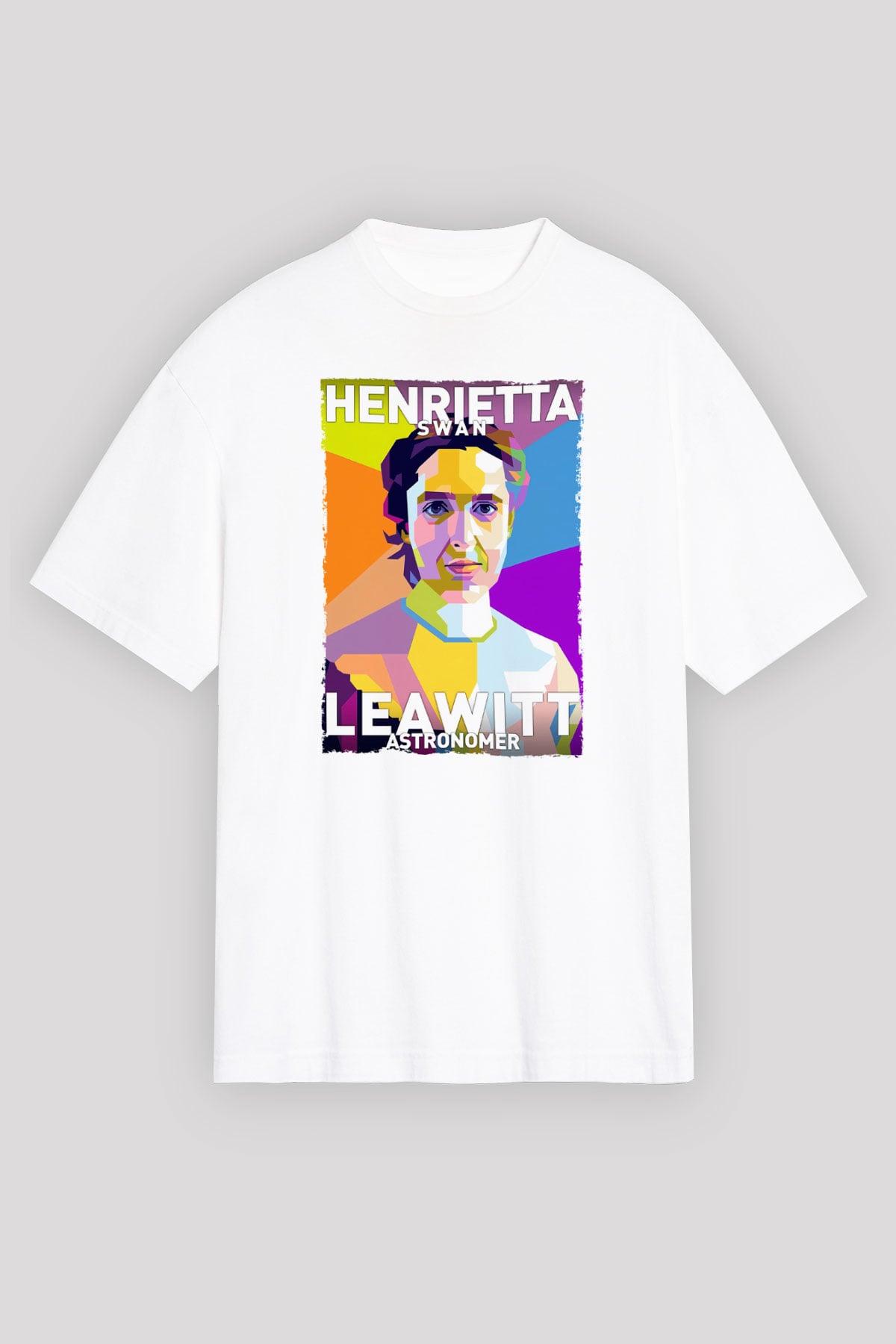 Henrietta Swan Leavitt Baskılı Unisex Oversize Beyaz Tişört - Tshirt