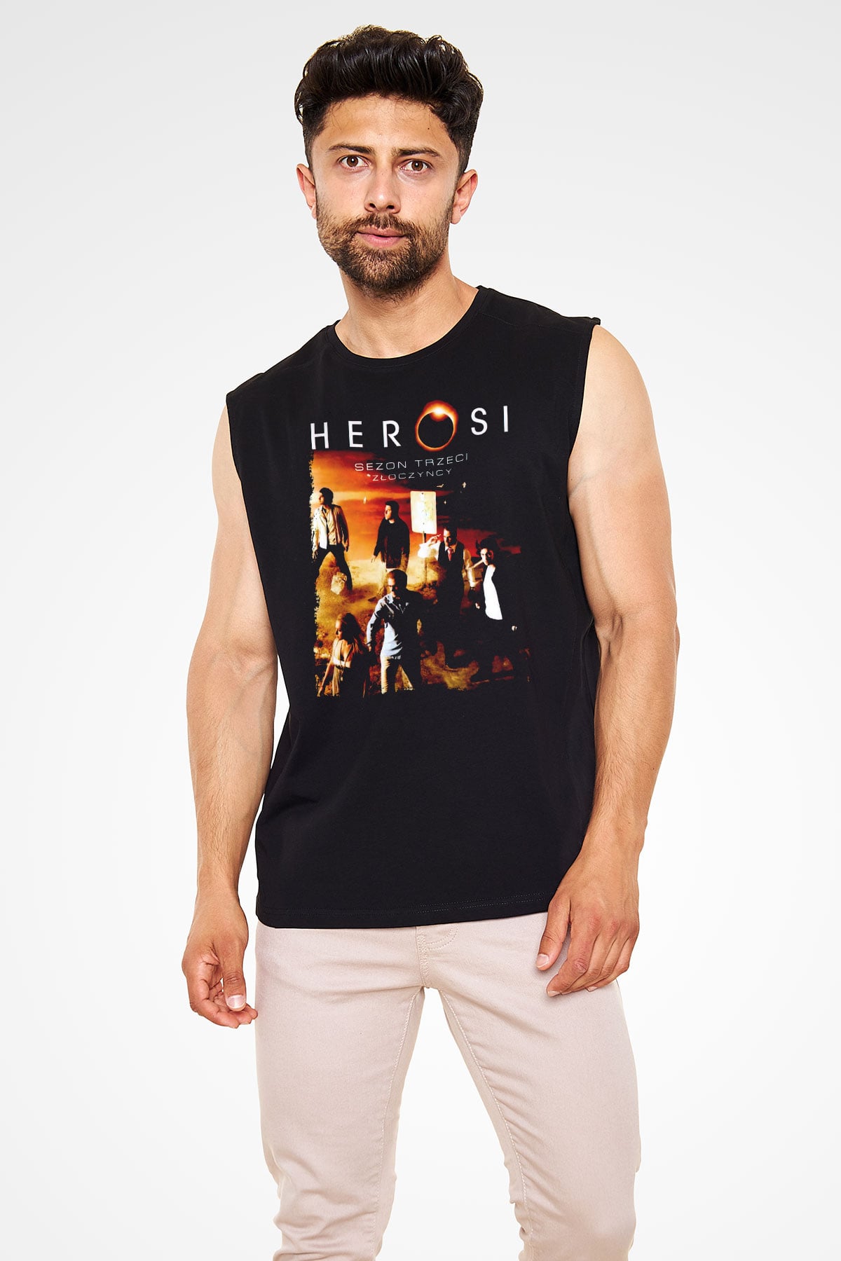 Heroes Siyah Unisex Kolsuz Tişört