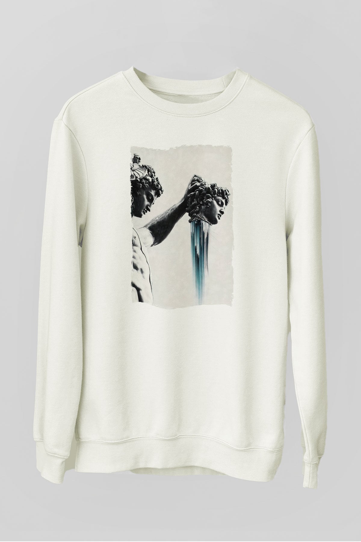 Heykel Baskılı Unisex Siyah  Sweatshirt