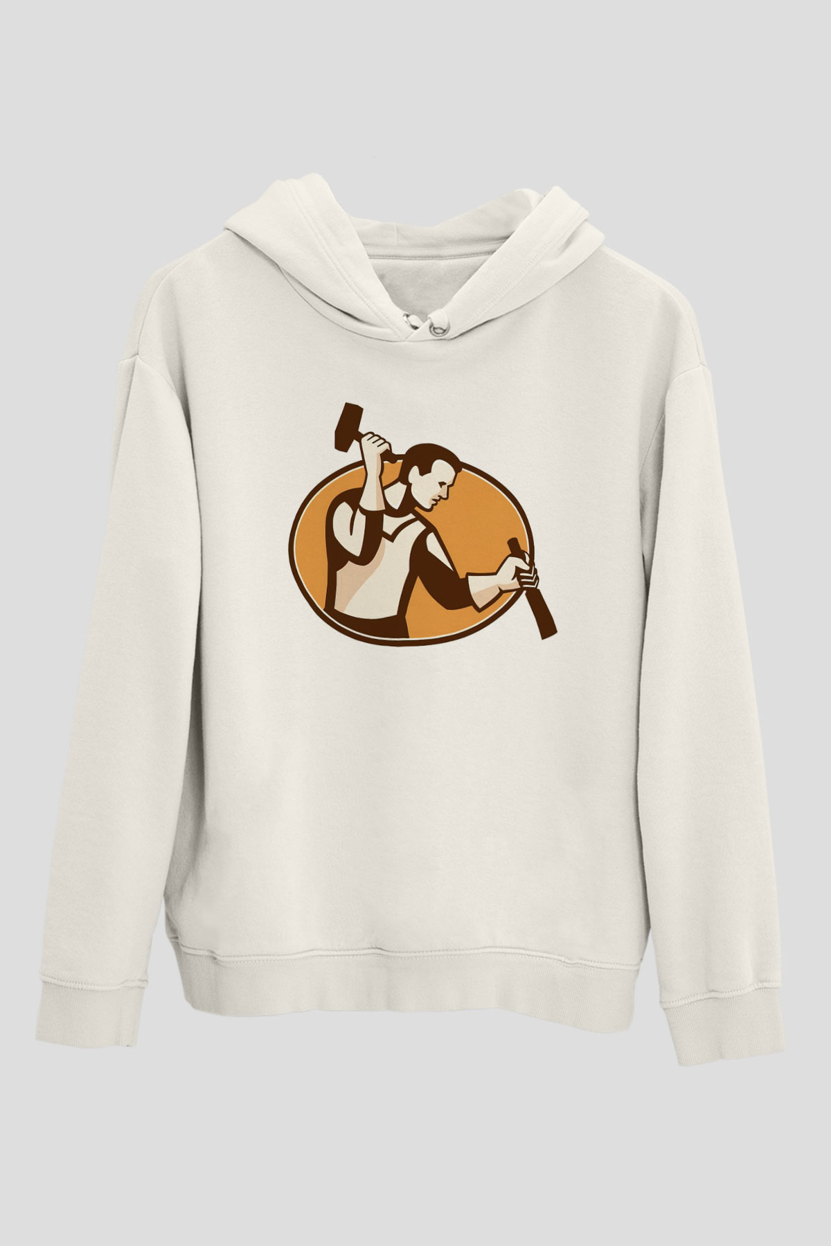 Heykeltıraş Beyaz Unisex Kapüşonlu Sweatshirt