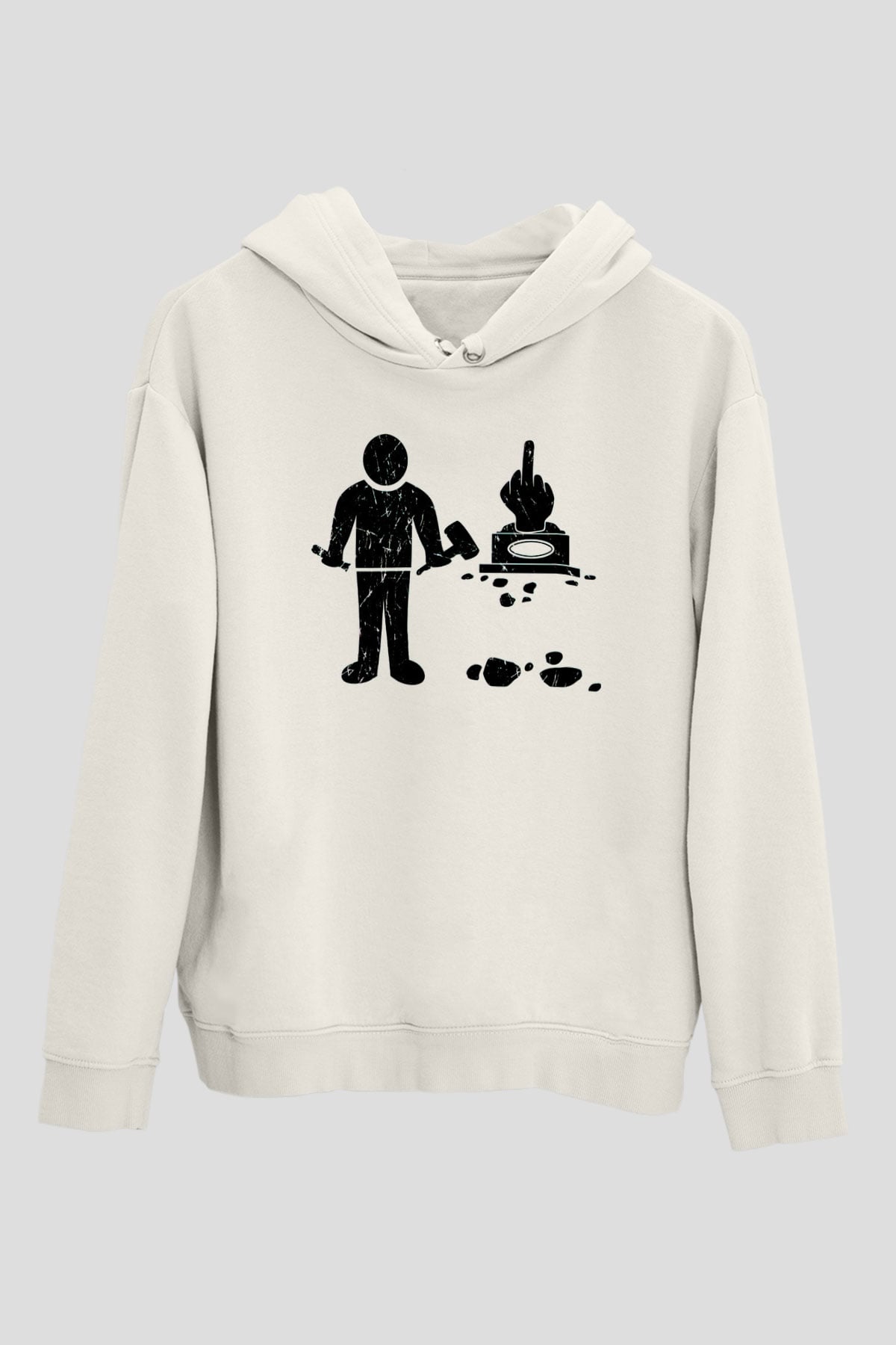 Heykeltıraş Beyaz Unisex Kapüşonlu Sweatshirt