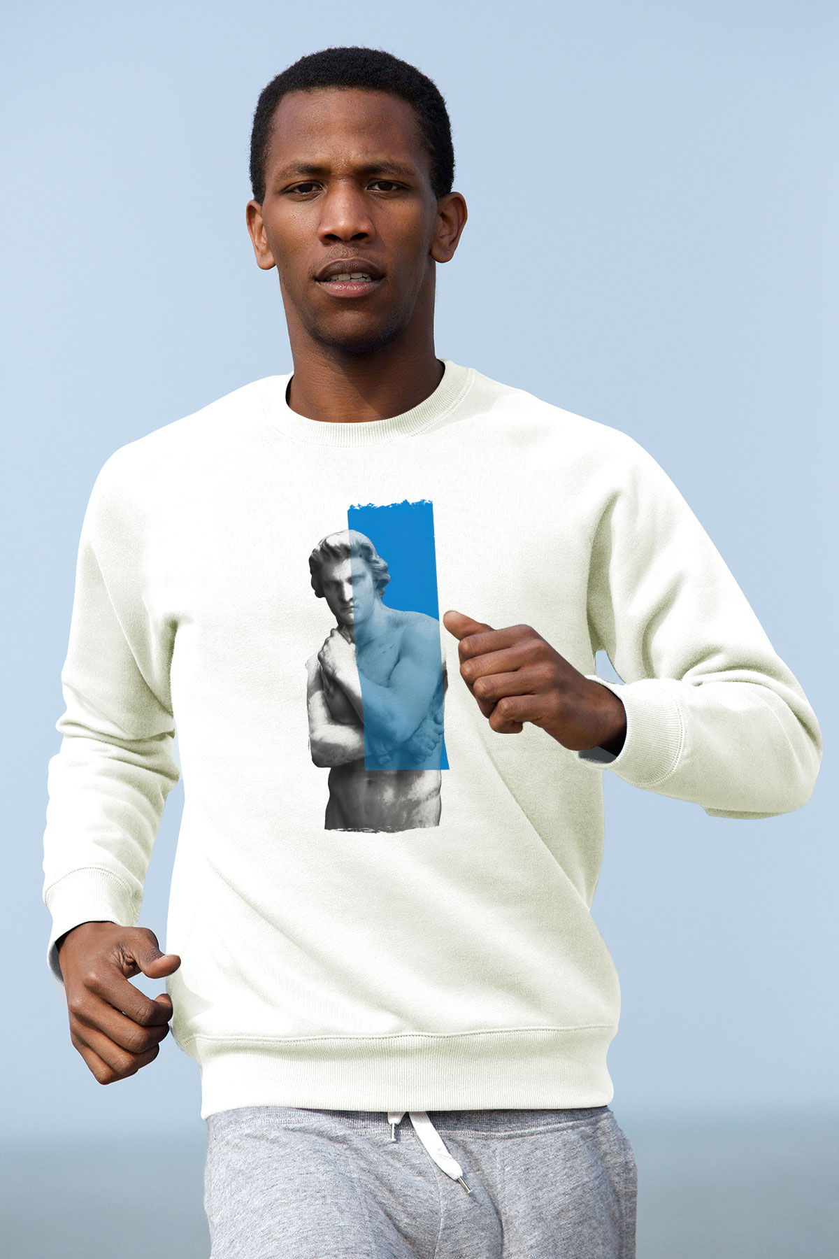 Heykeltıraş Beyaz Unisex Sweatshirt