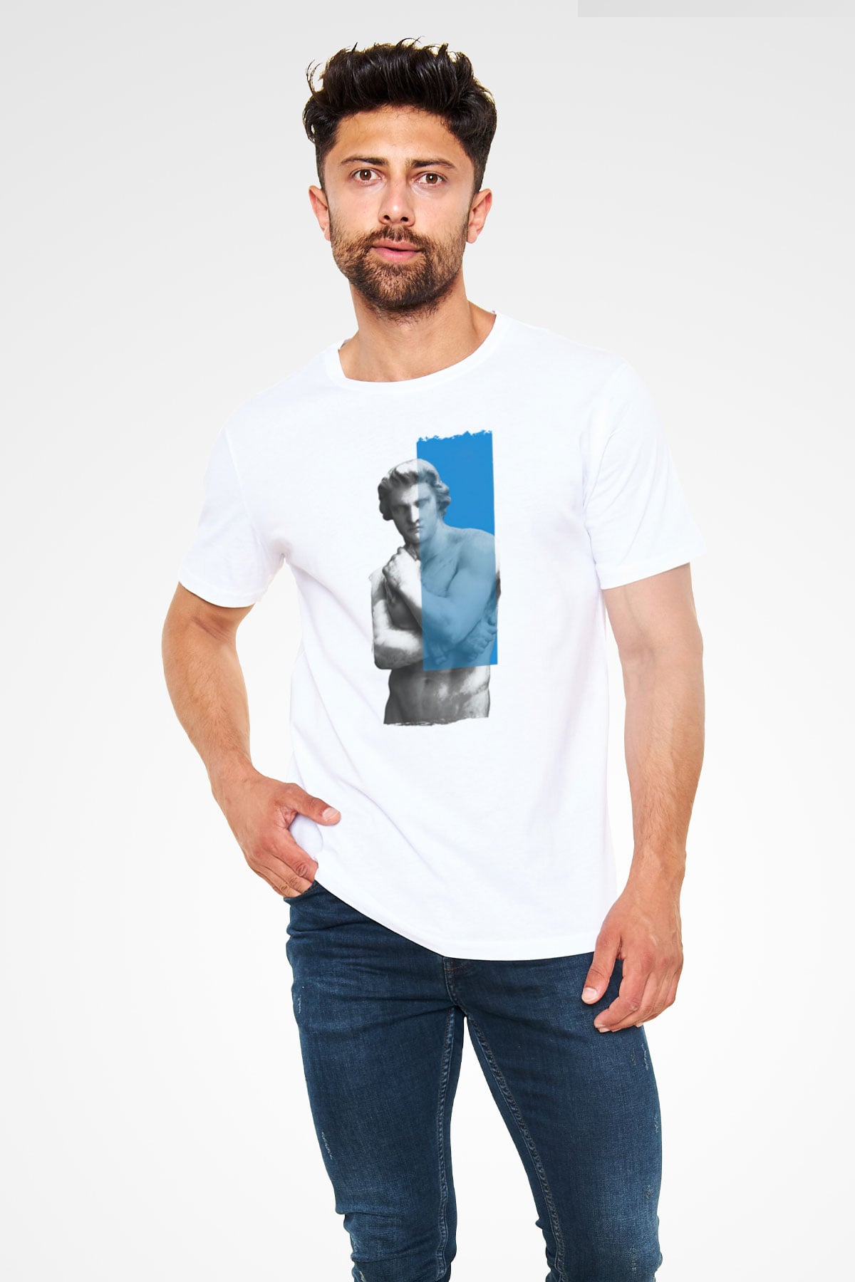 Heykeltıraş Beyaz Unisex Tişört T-Shirt - TişörtFabrikası