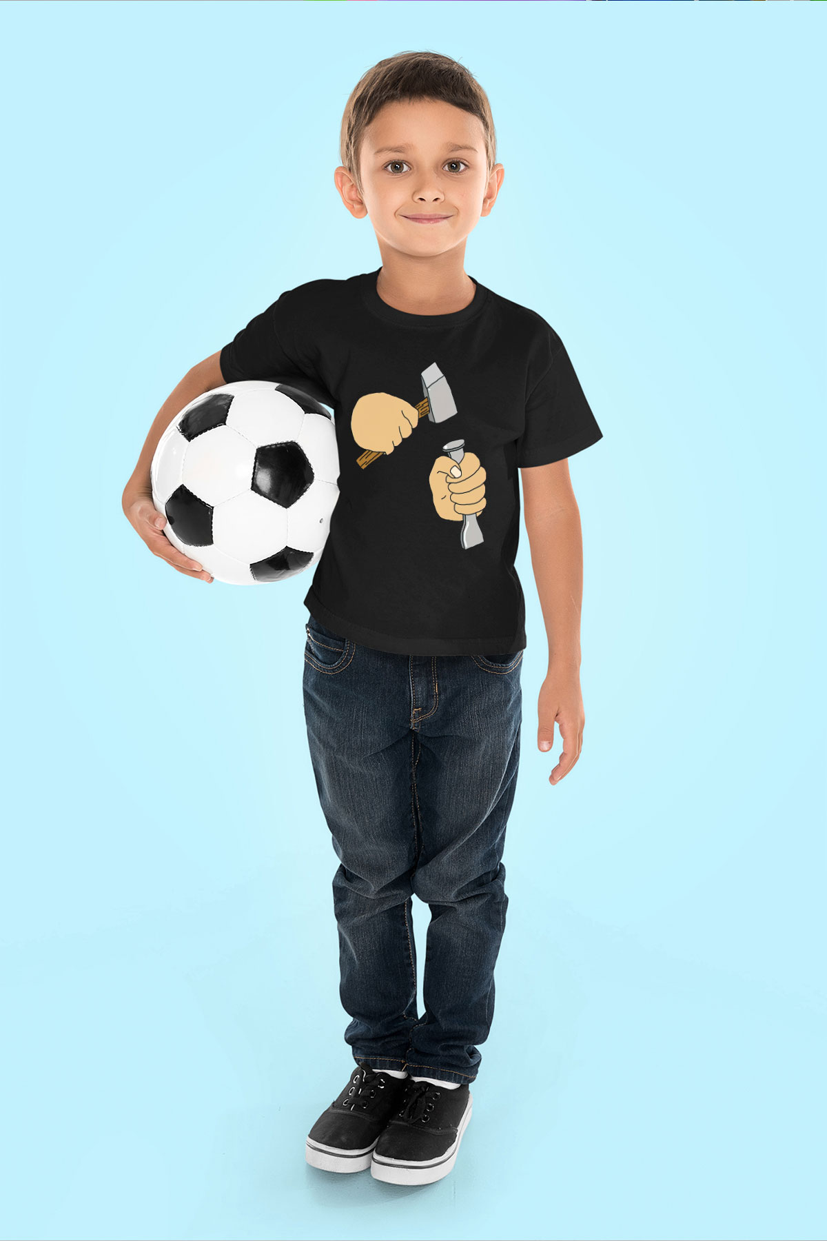 Heykeltıraş Siyah Unisex Çocuk Tişört