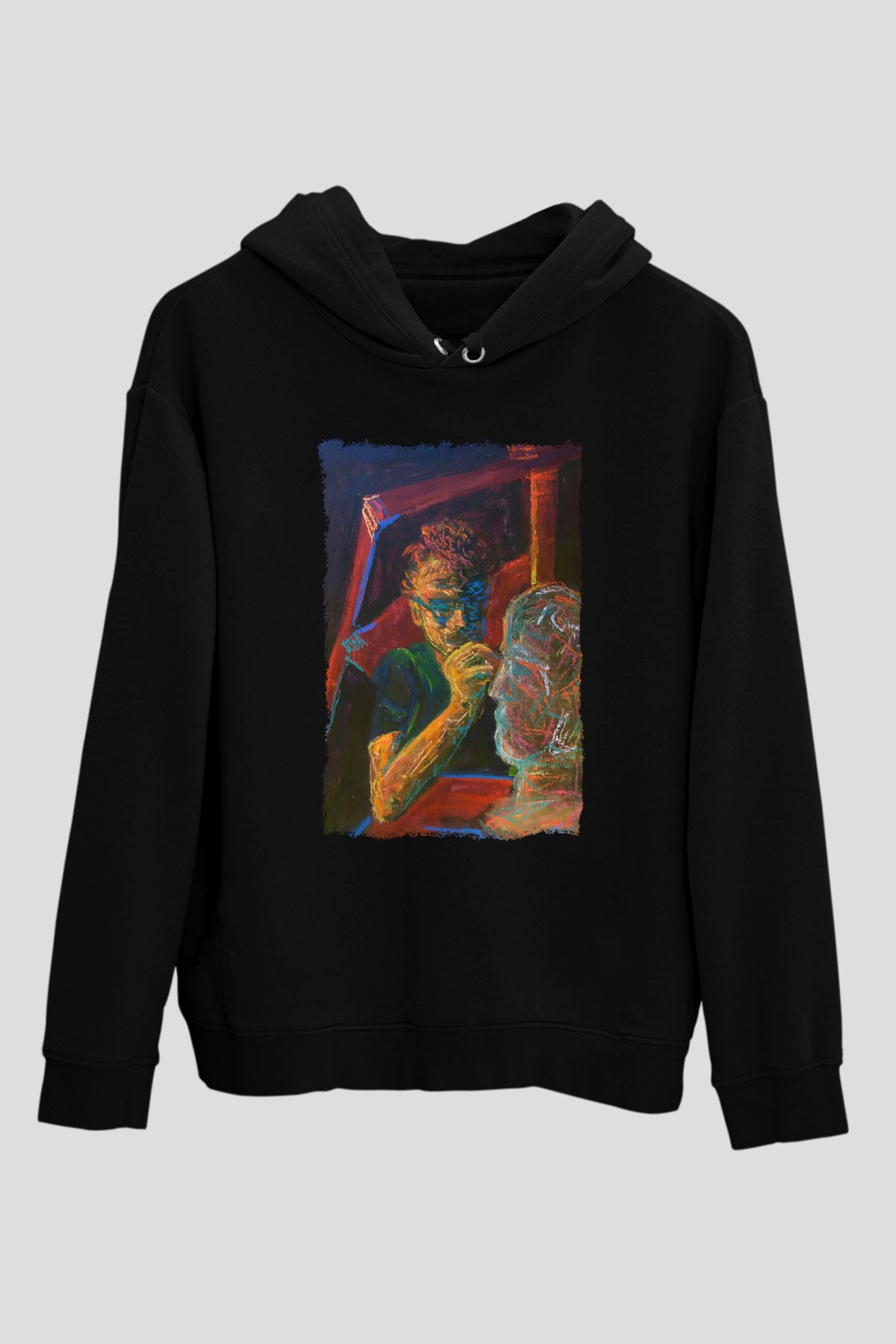 Heykeltıraş Siyah Unisex Kapüşonlu Sweatshirt