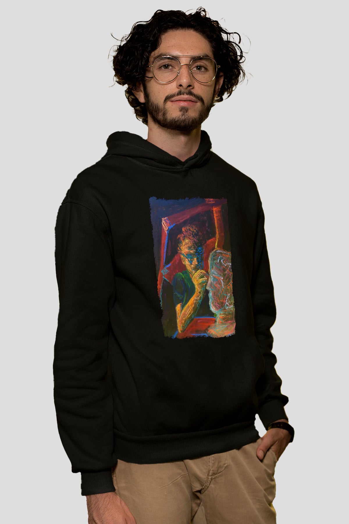 Heykeltıraş Siyah Unisex Kapüşonlu Sweatshirt