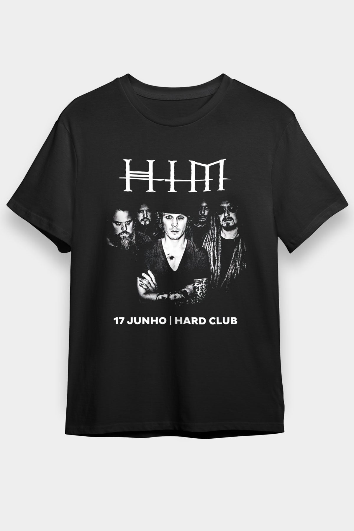 HIM Siyah Unisex Tişört T-Shirt - TişörtFabrikası