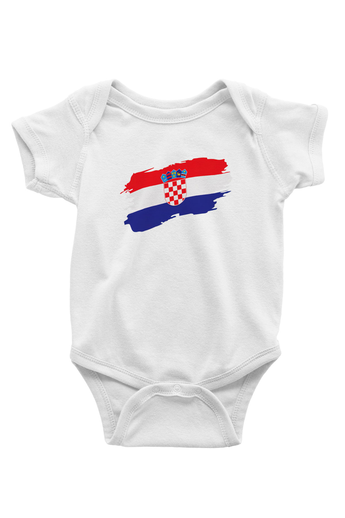 Hırvatistan Baskılı Beyaz Unisex Bebek Body - Zıbın