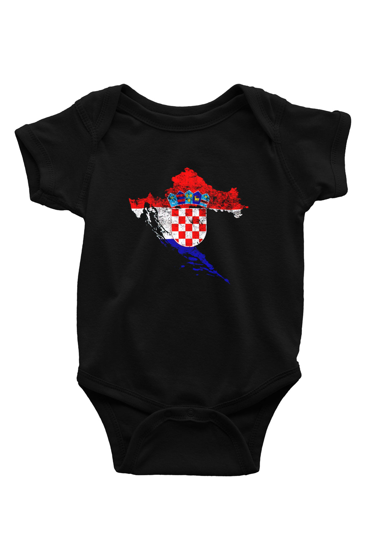 Hırvatistan Baskılı Siyah Bebek Body - Zıbın