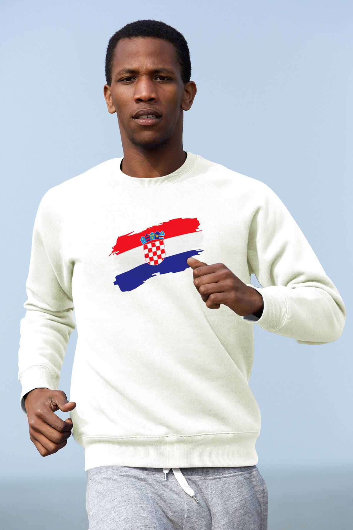 Hırvatistan Beyaz Unisex Sweatshirt