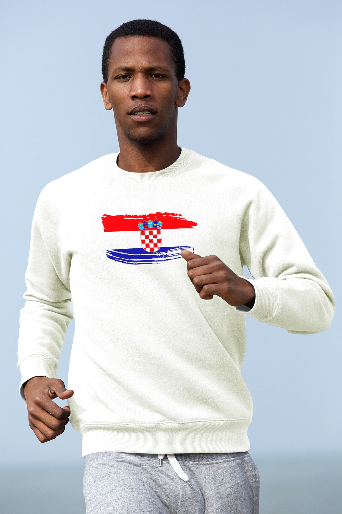 Hırvatistan Beyaz Unisex Sweatshirt