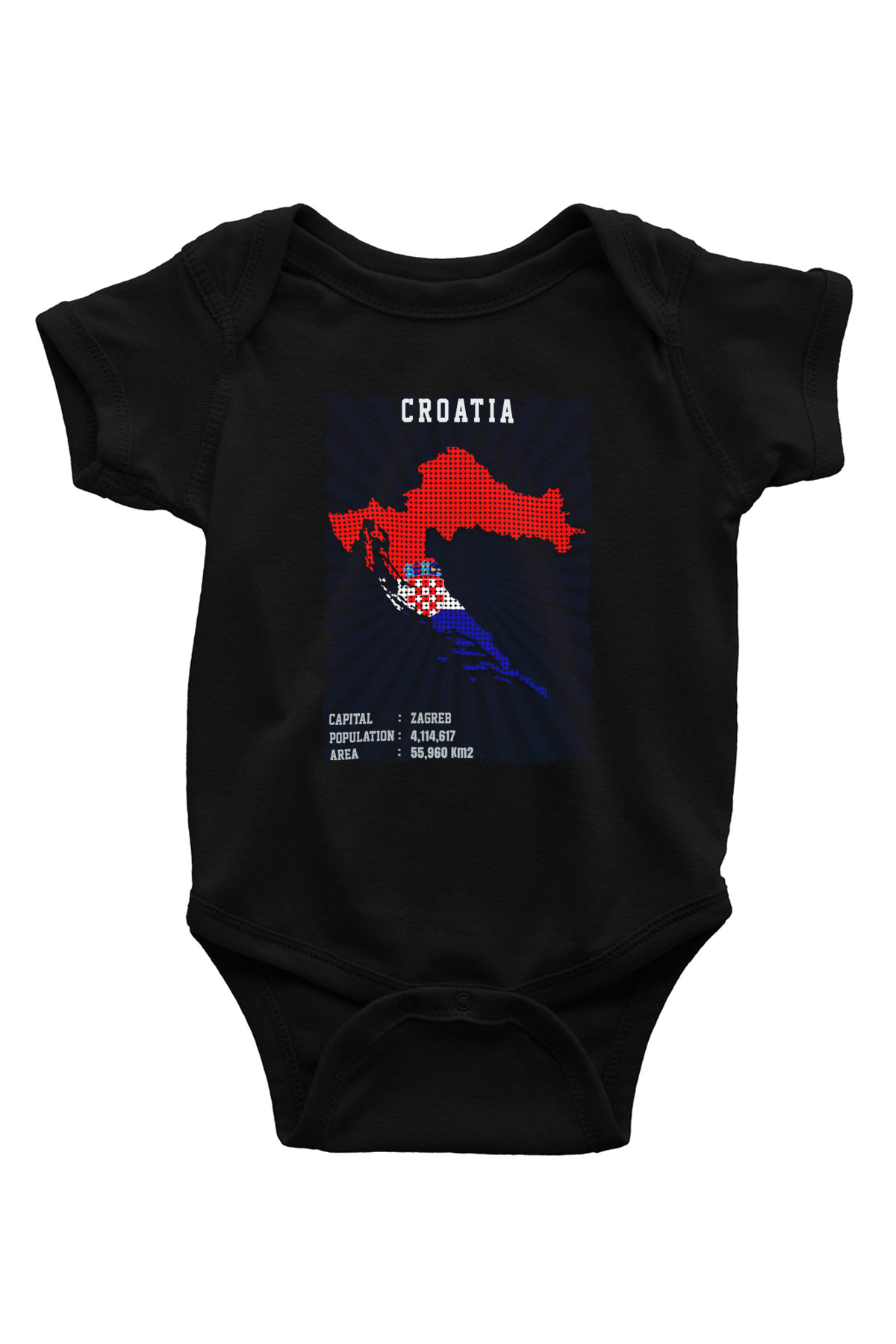 Hırvatistan Siyah Bebek Body - Zıbın