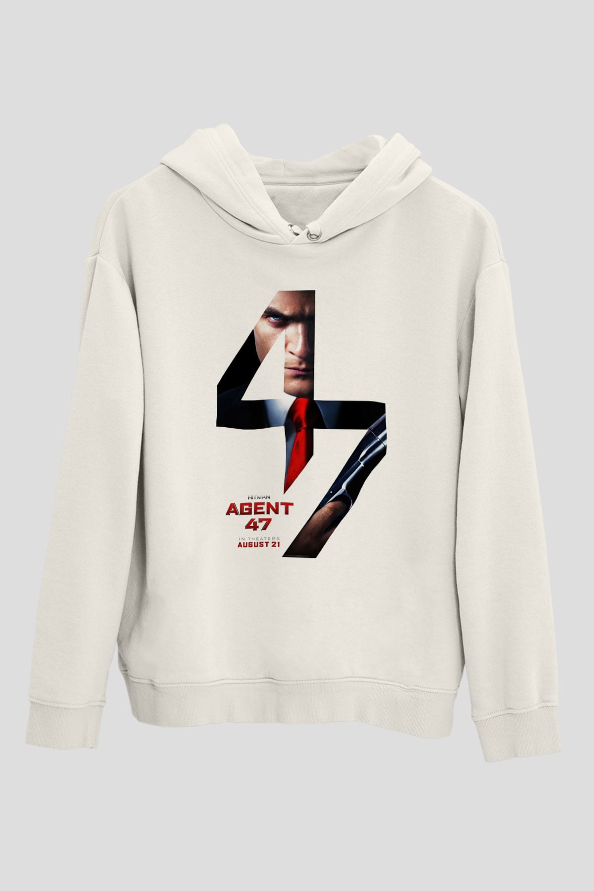 Hitman Beyaz Unisex Hoodie