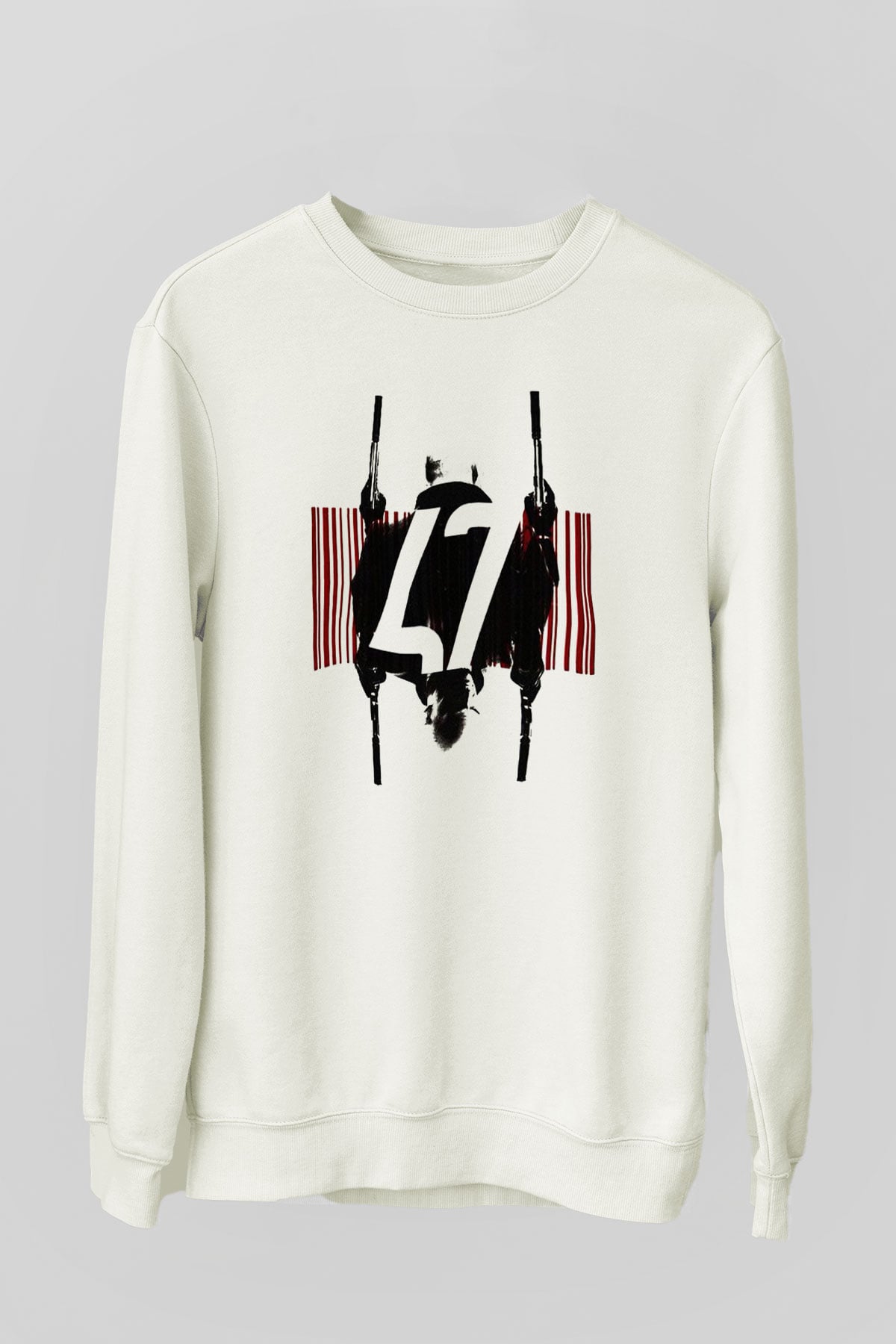 Hitman Beyaz Unisex Sweatshirt
