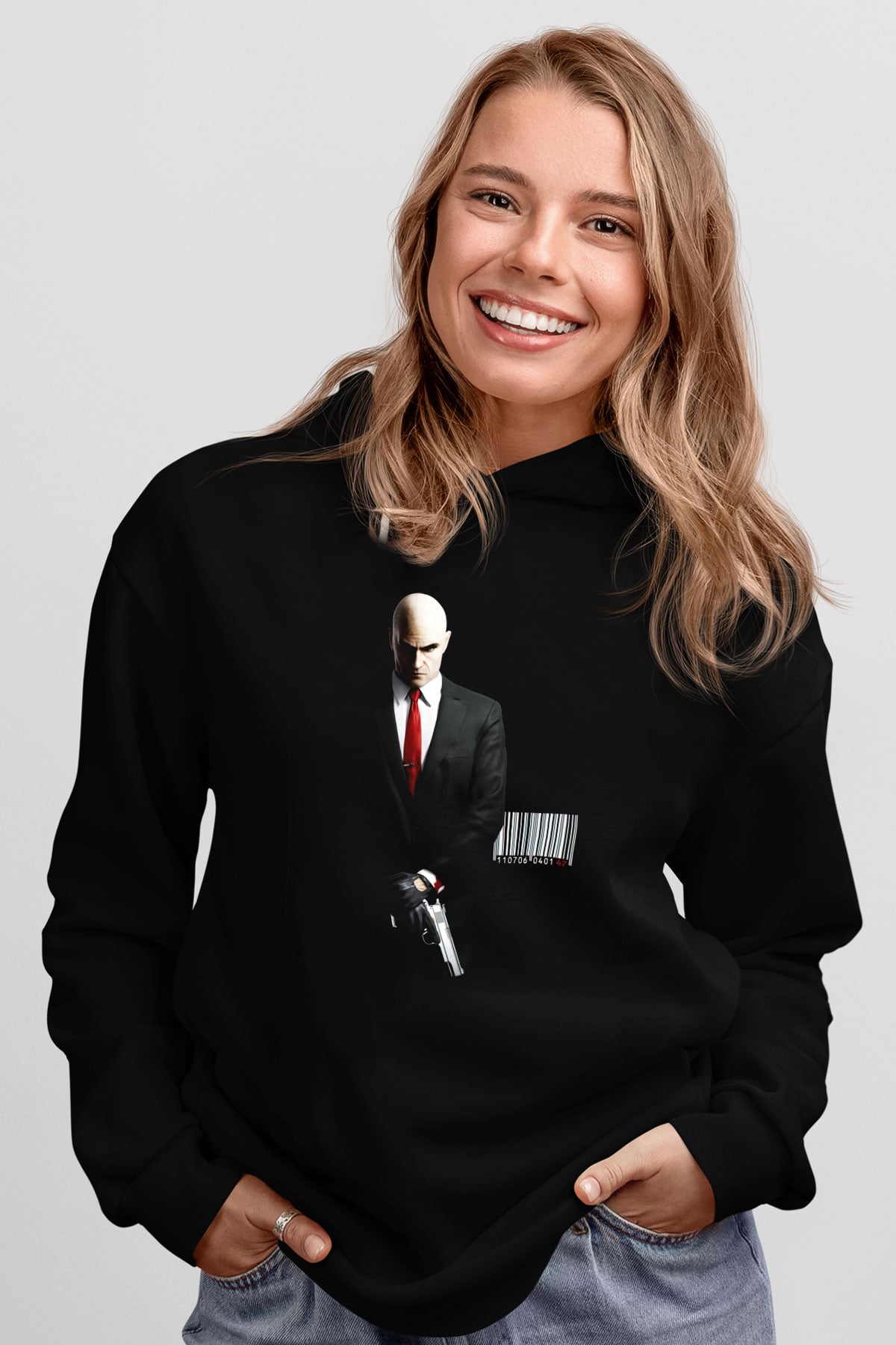 Hitman Siyah Unisex Hoodie
