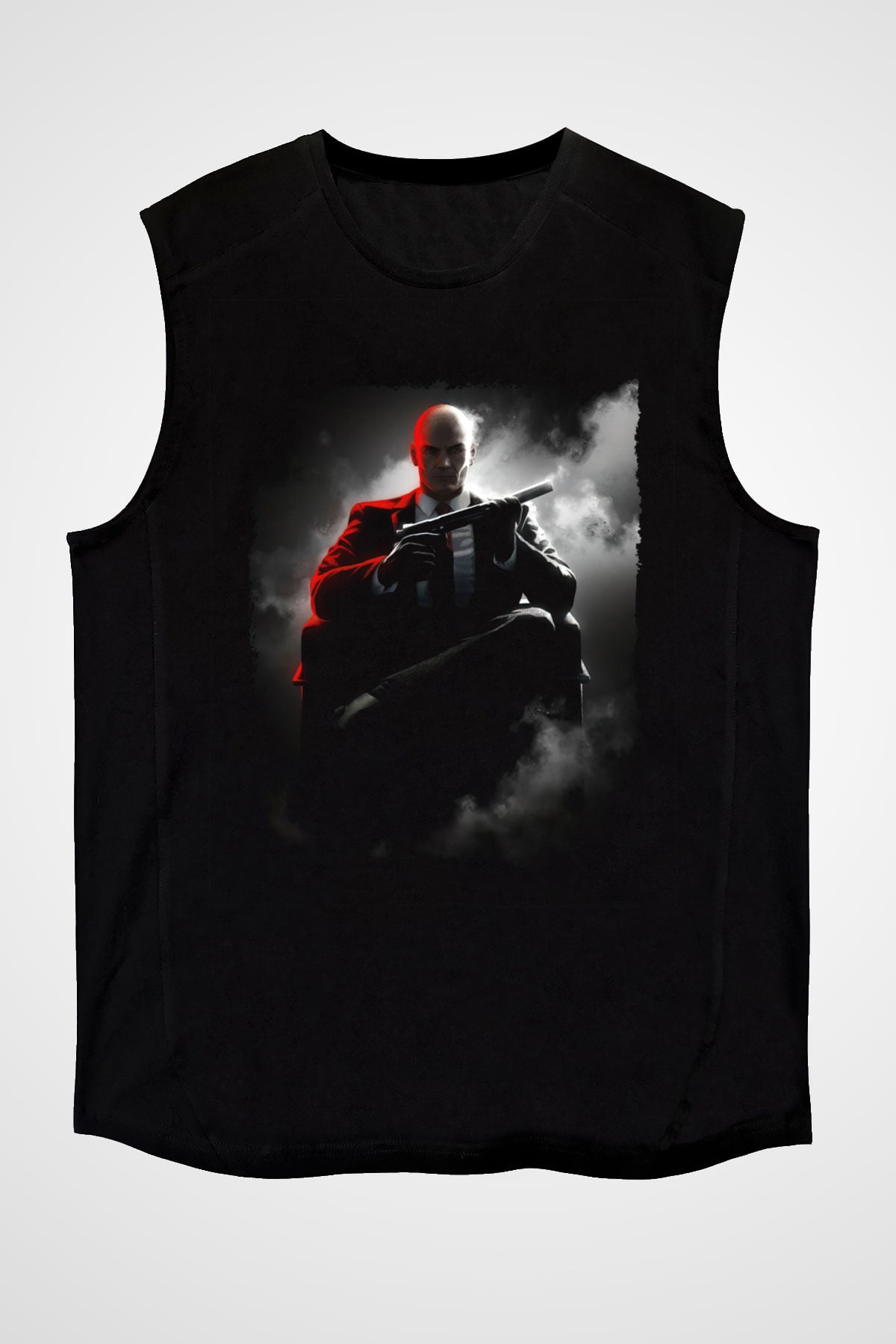 Hitman Siyah Unisex Kolsuz Tişört