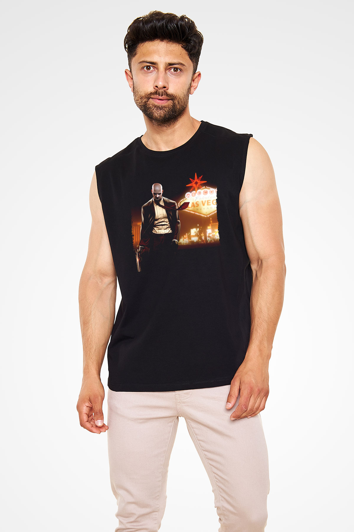 Hitman Siyah Unisex Kolsuz Tişört