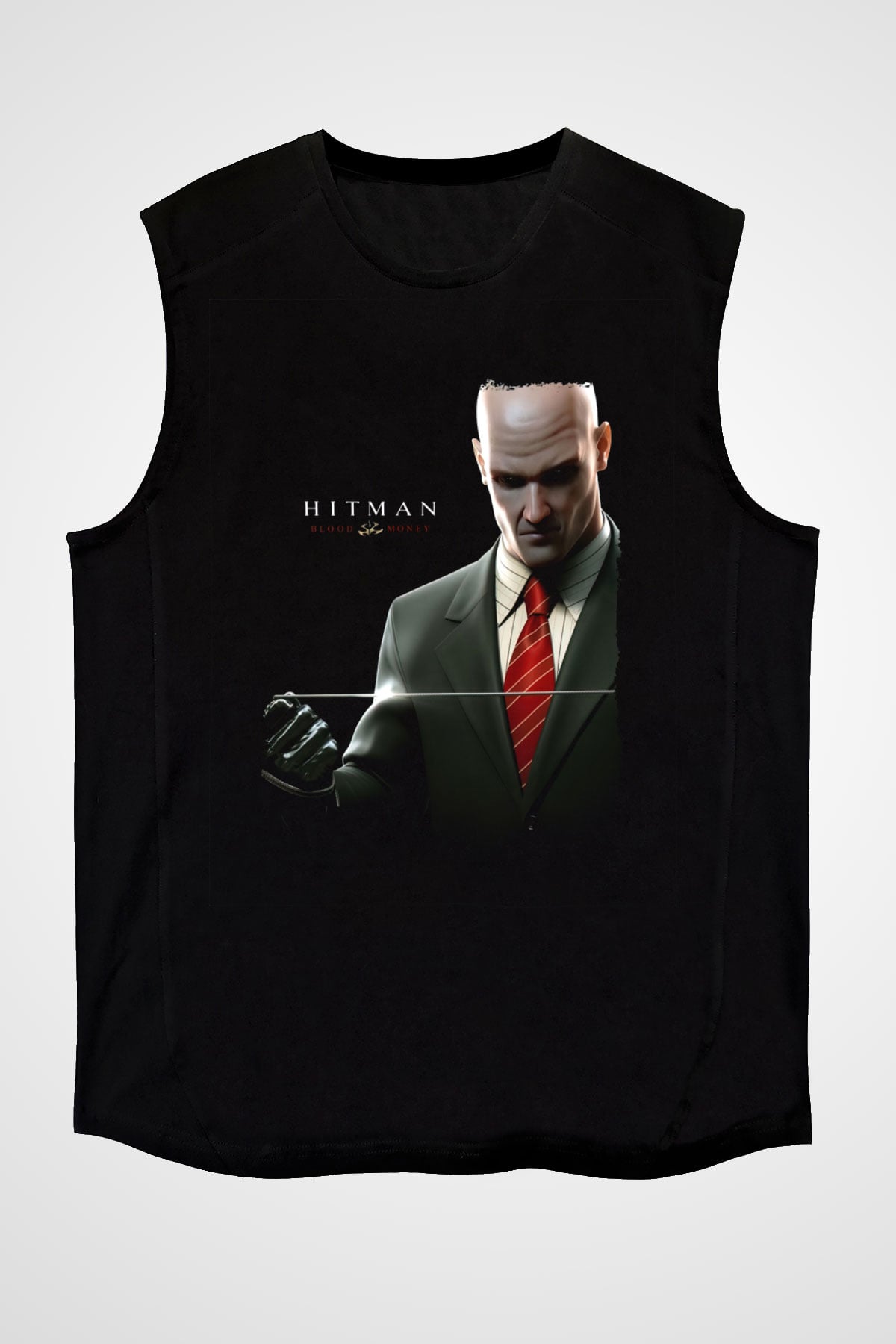 Hitman Siyah Unisex Kolsuz Tişört