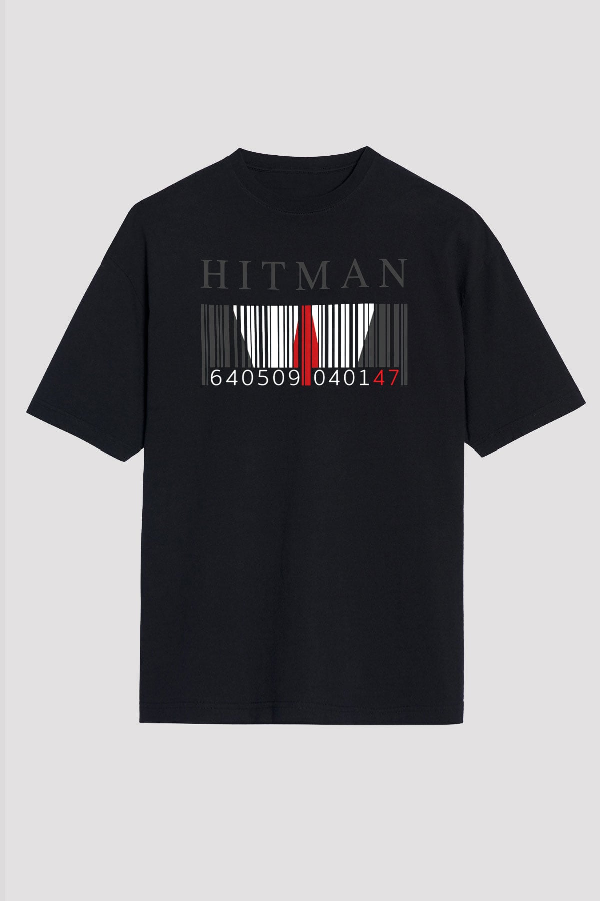 Hitman Siyah Unisex Oversize Tişört T-Shirt