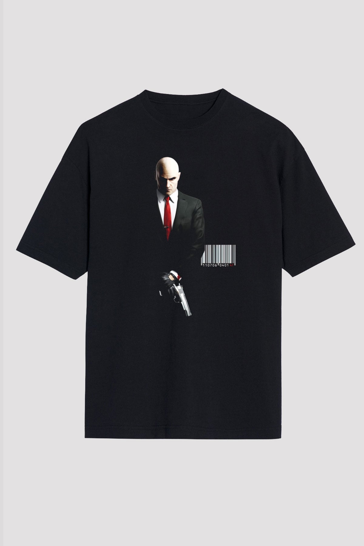 Hitman Siyah Unisex Oversize Tişört T-Shirt