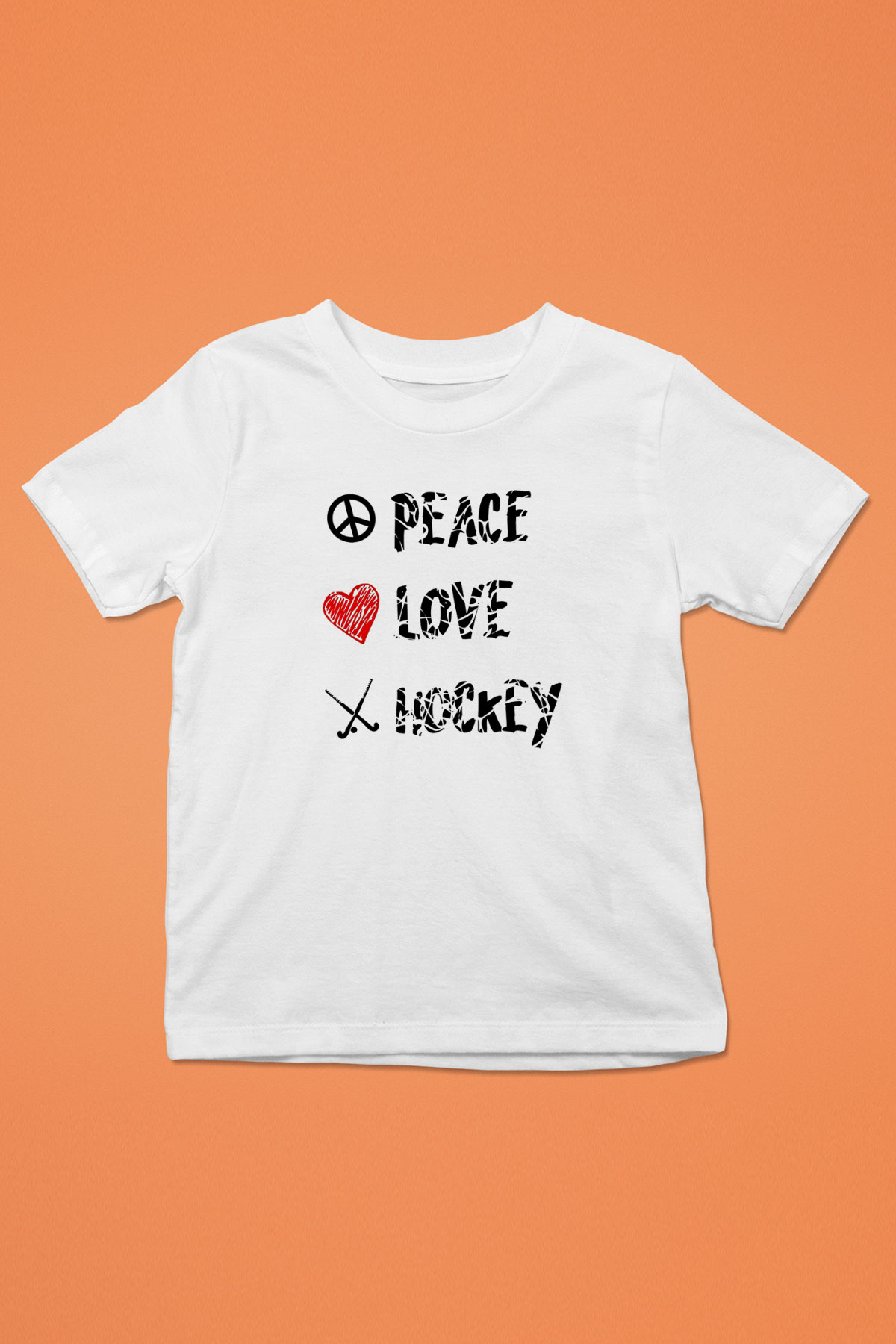 Hokey Baskılı Unisex Beyaz Çocuk Tişört - Tshirt