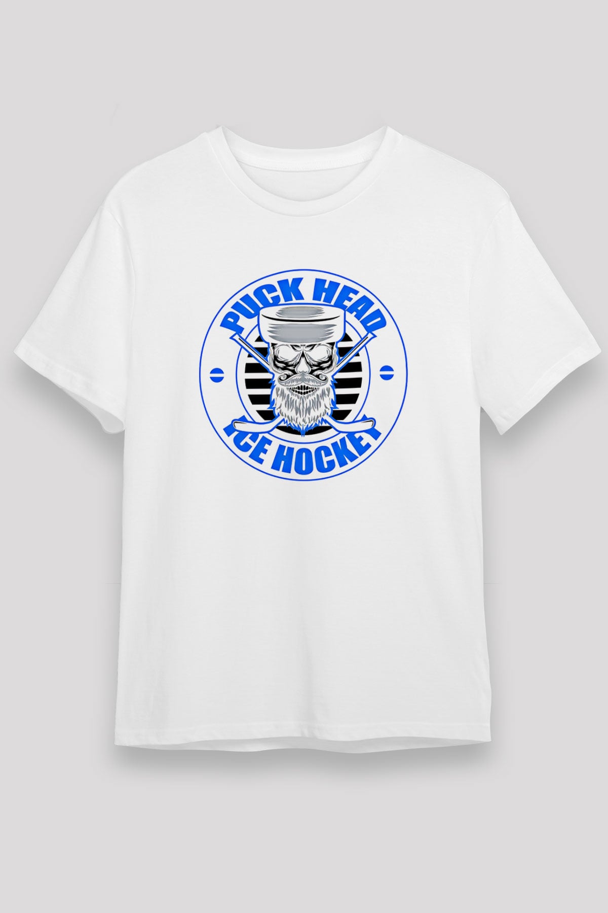 Hokey Baskılı Unisex Beyaz Tişört - Tshirt