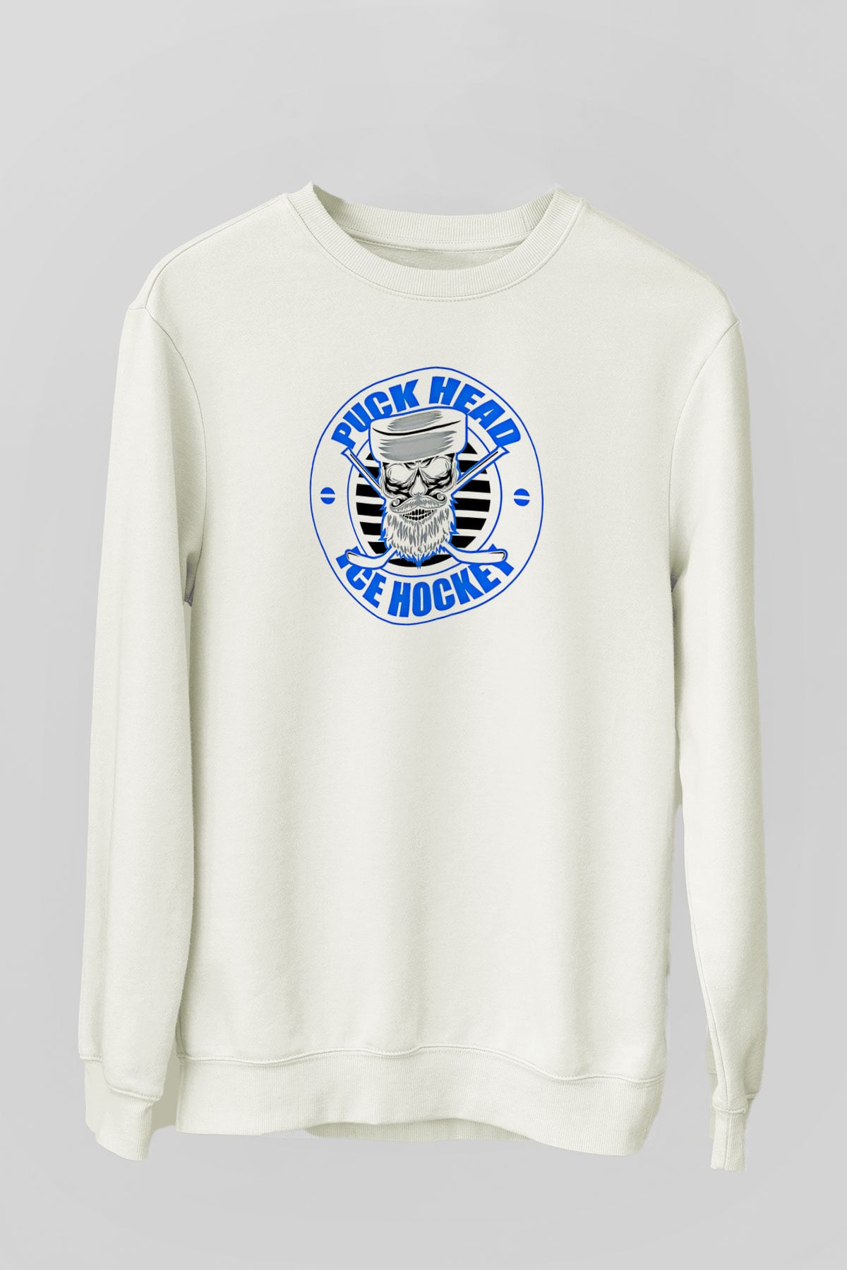 Hokey Baskılı Unisex Ekru Sweatshirt