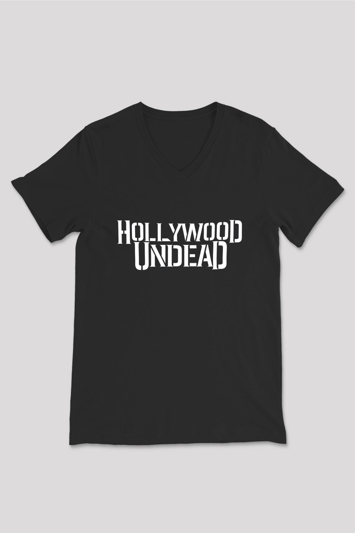 Hollywood Undead Siyah Unisex V Yaka Tişört T-Shirt