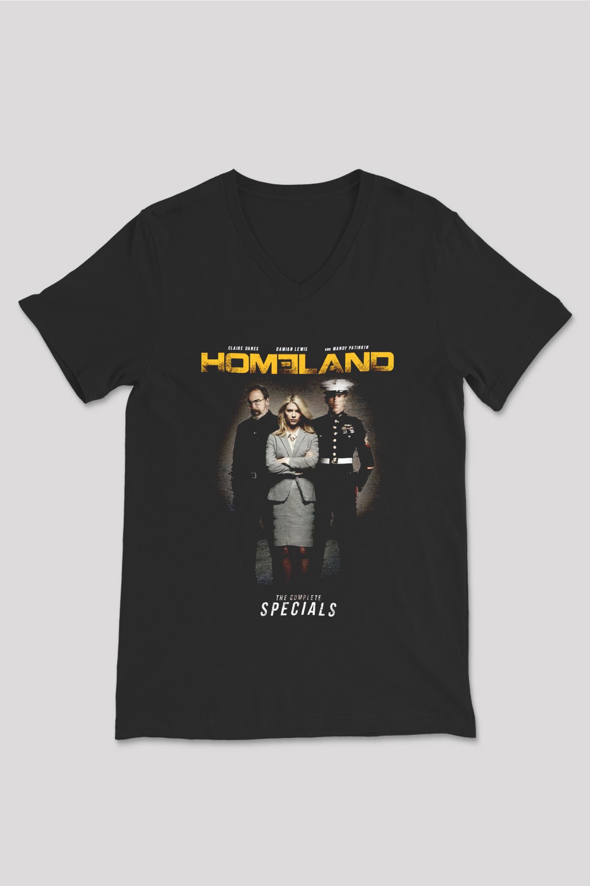 Homeland Siyah Unisex V Yaka Tişört