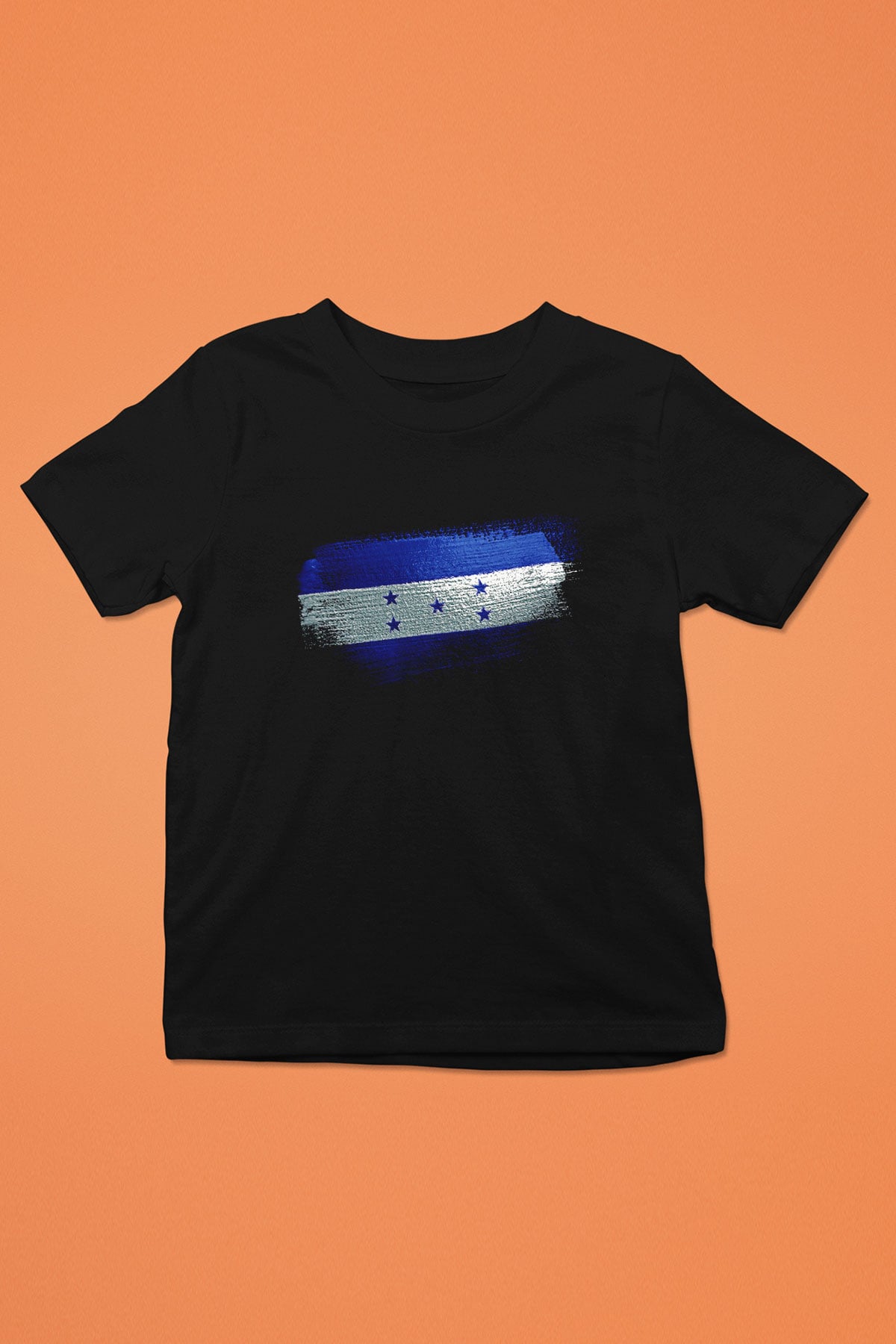 Honduras Bayrağı Baskılı Unisex Siyah Çocuk Tişörtü