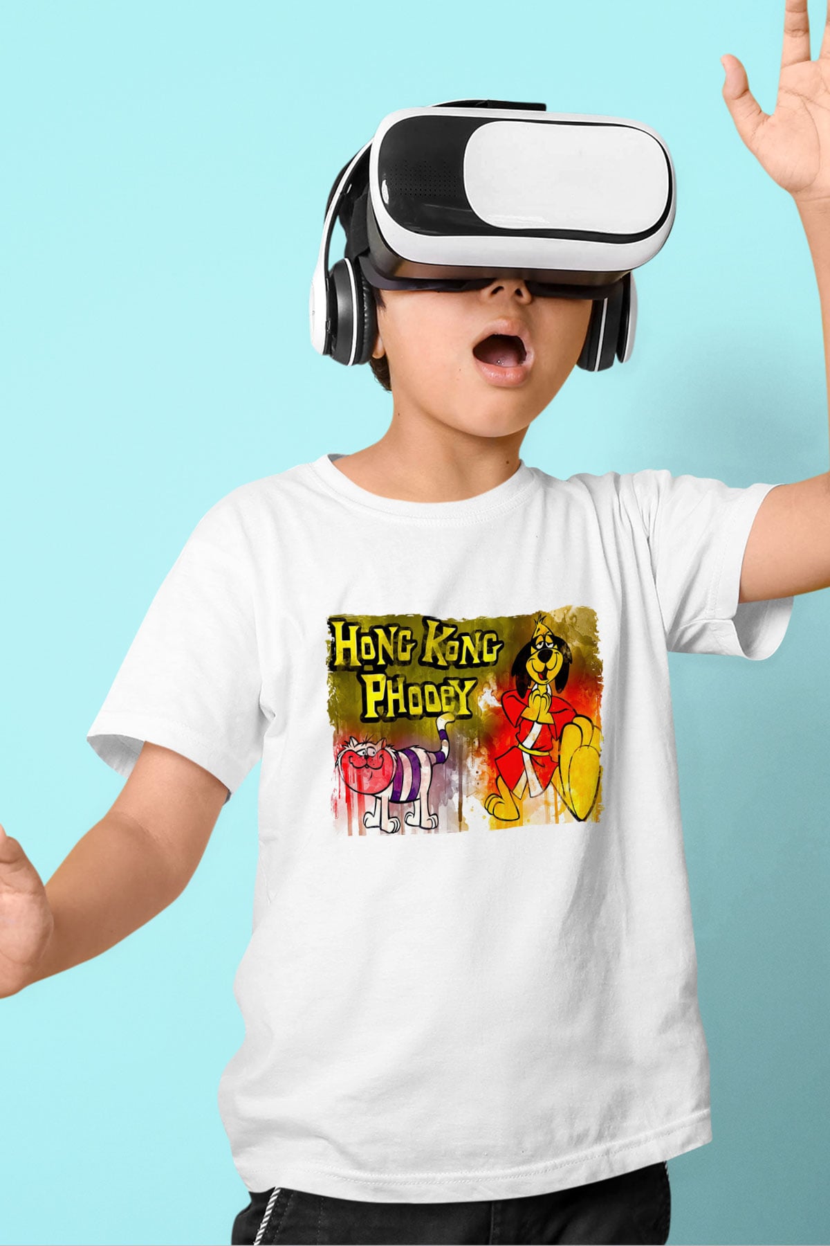 Hong Kong Phooey Beyaz Unisex  Çocuk Tişört
