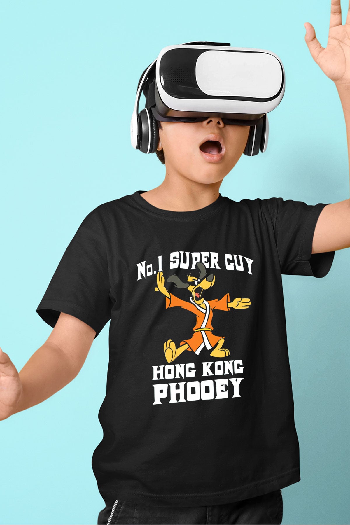 Hong Kong Phooey Siyah Unisex  Çocuk Tişört