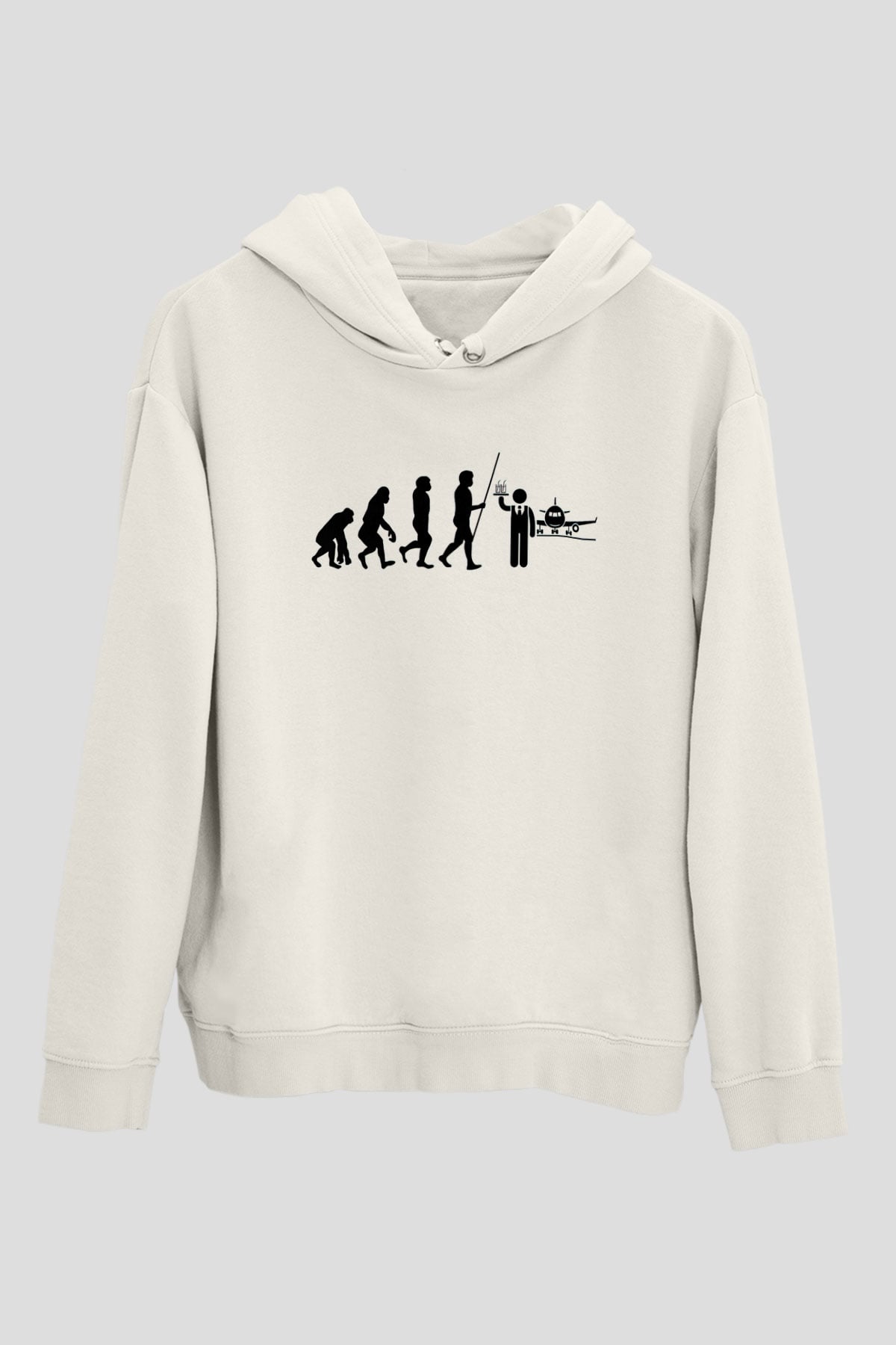 Hostes Beyaz Unisex Kapüşonlu Sweatshirt