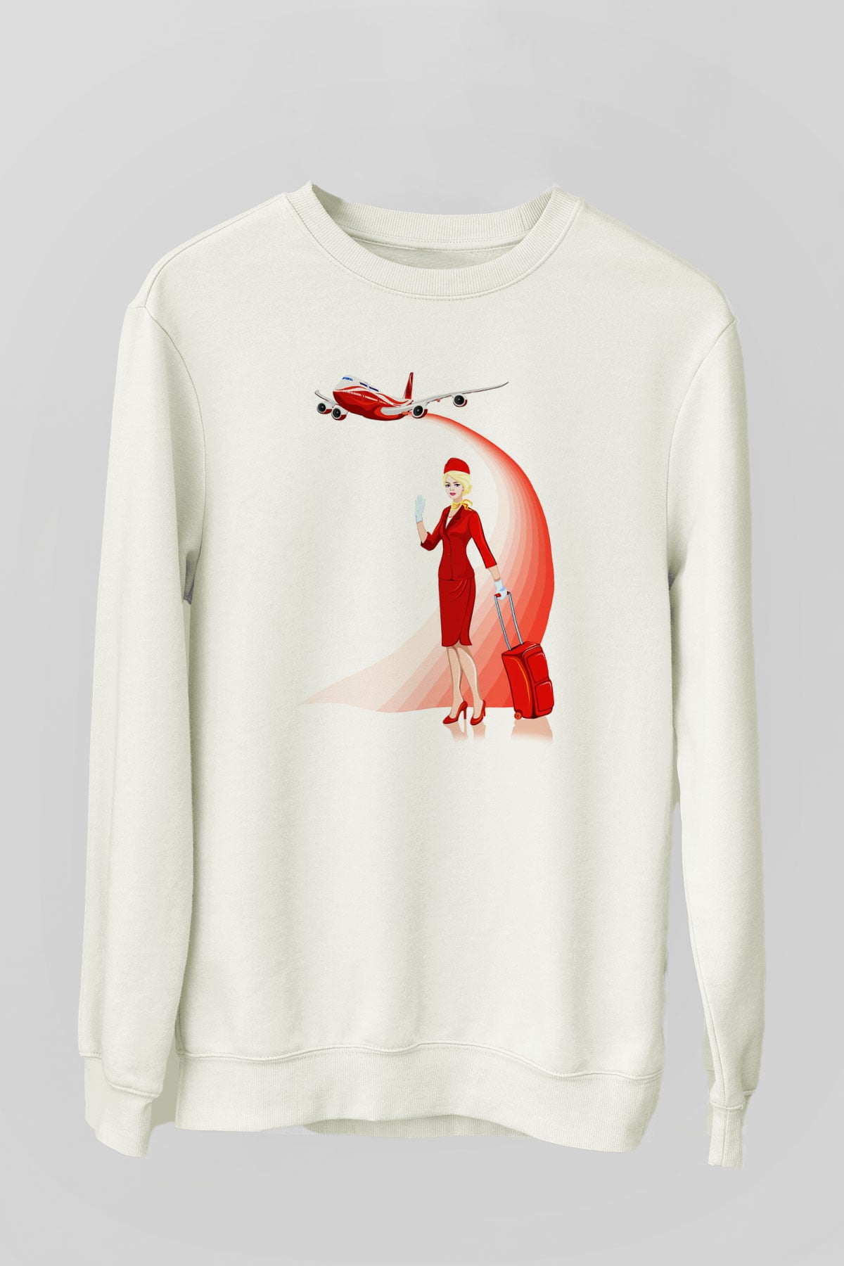 Hostes Beyaz Unisex Sweatshirt