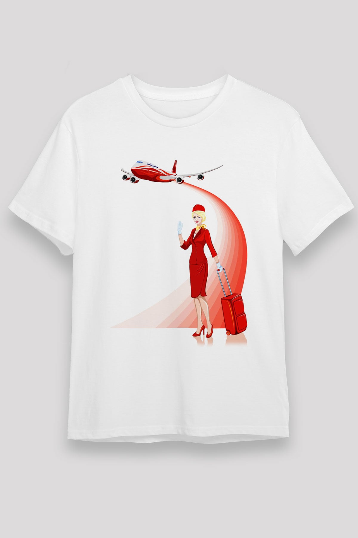 Hostes Beyaz Unisex Tişört T-Shirt - TişörtFabrikası