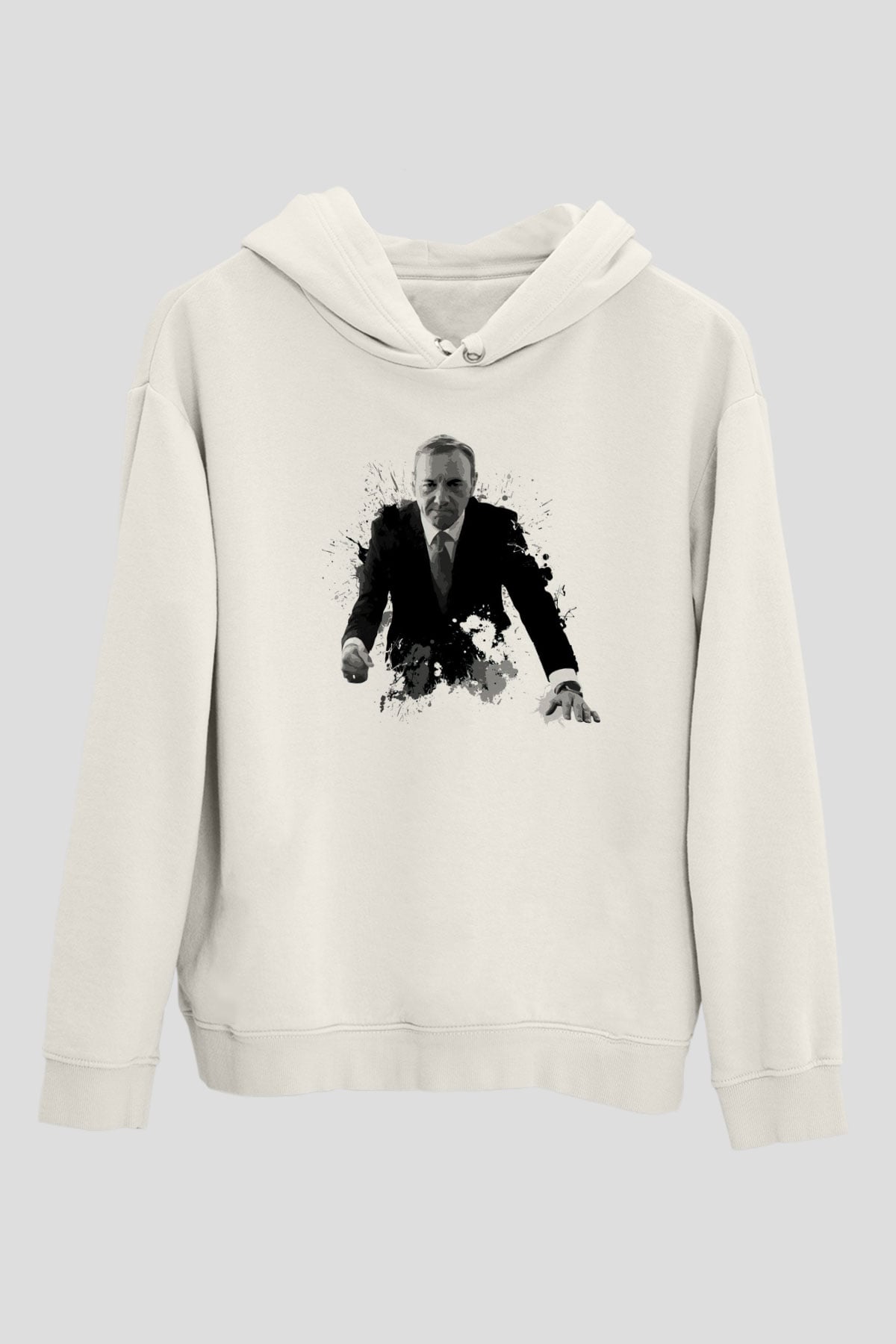 House of Cards Beyaz Unisex Hoodie