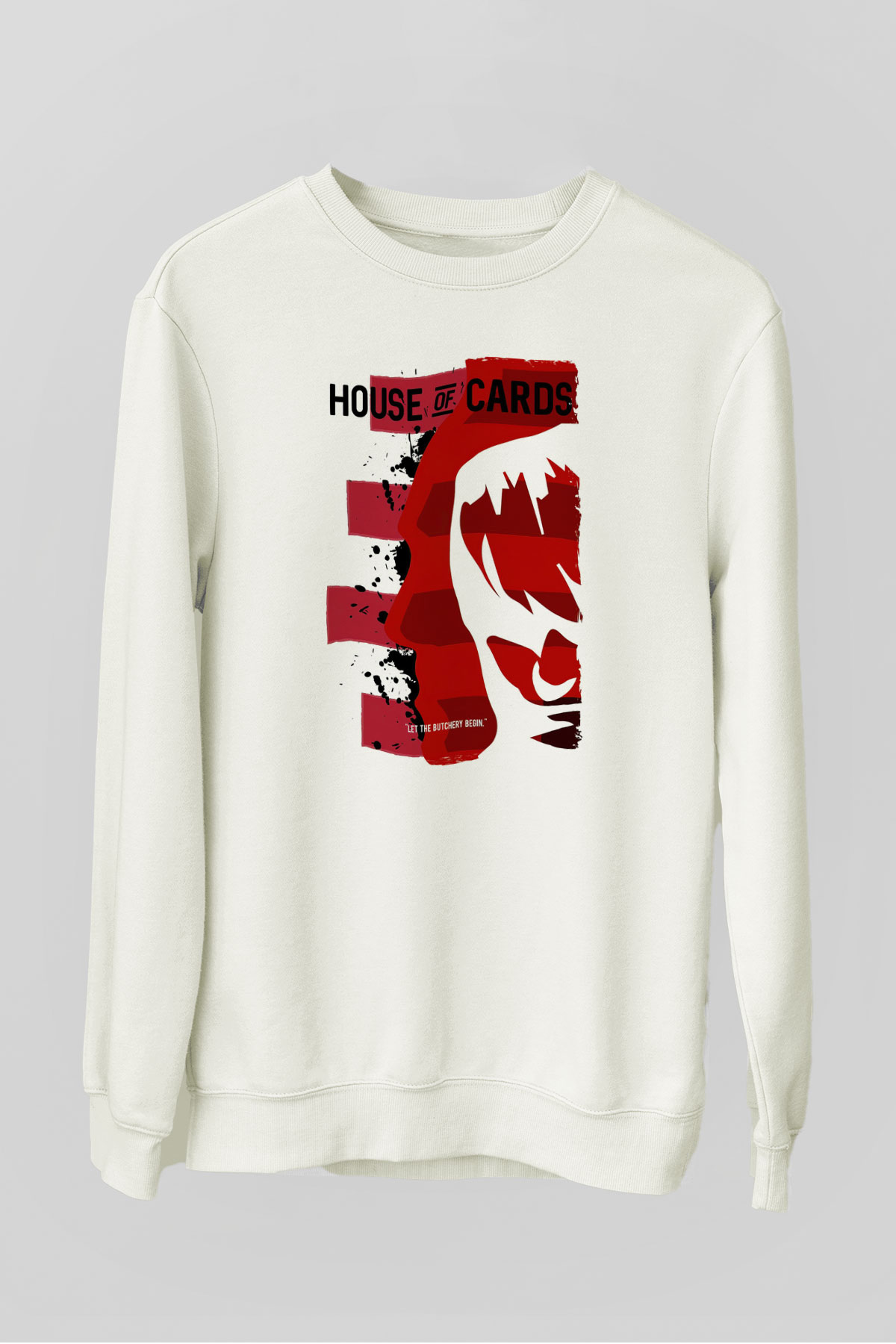 House of Cards Beyaz Unisex Sweatshirt
