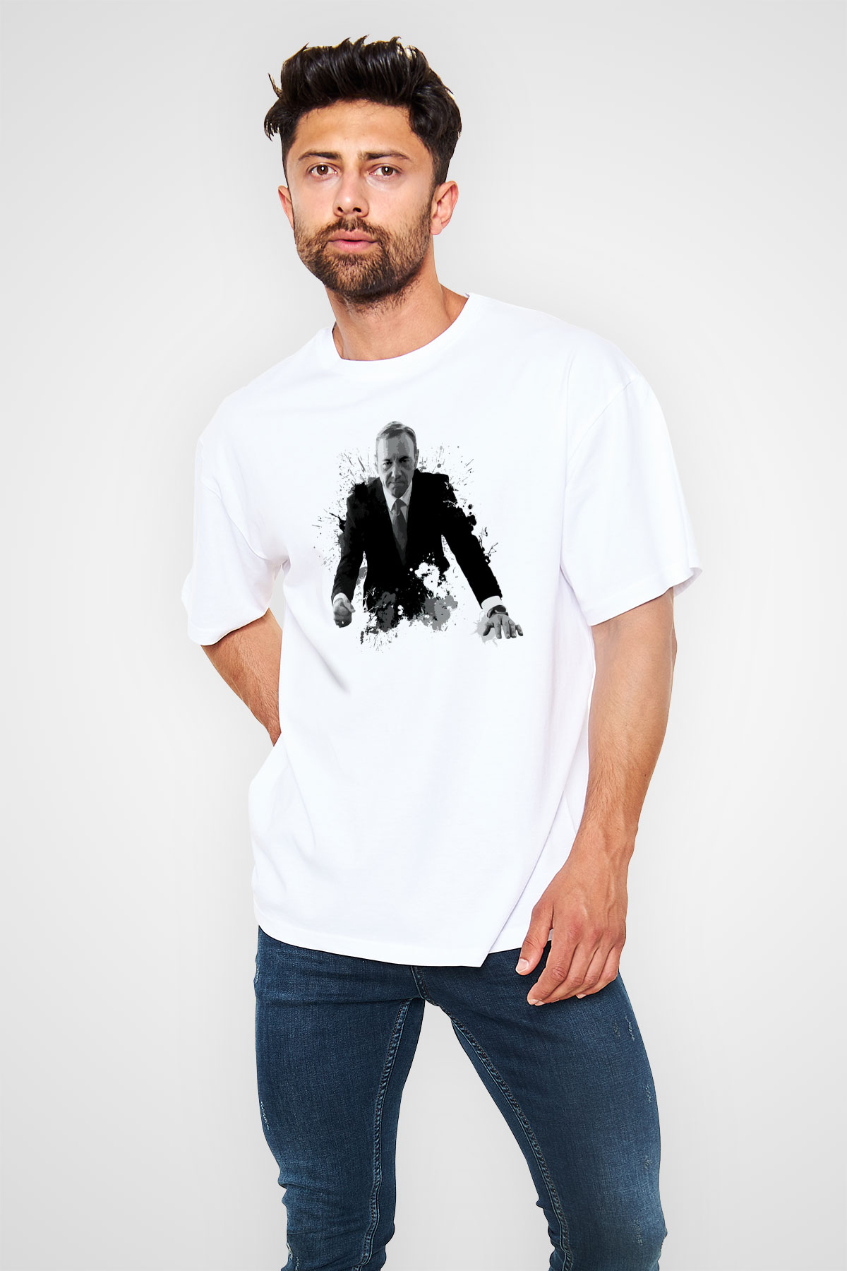House of Cards Beyaz Unisex Tişört T-Shirt