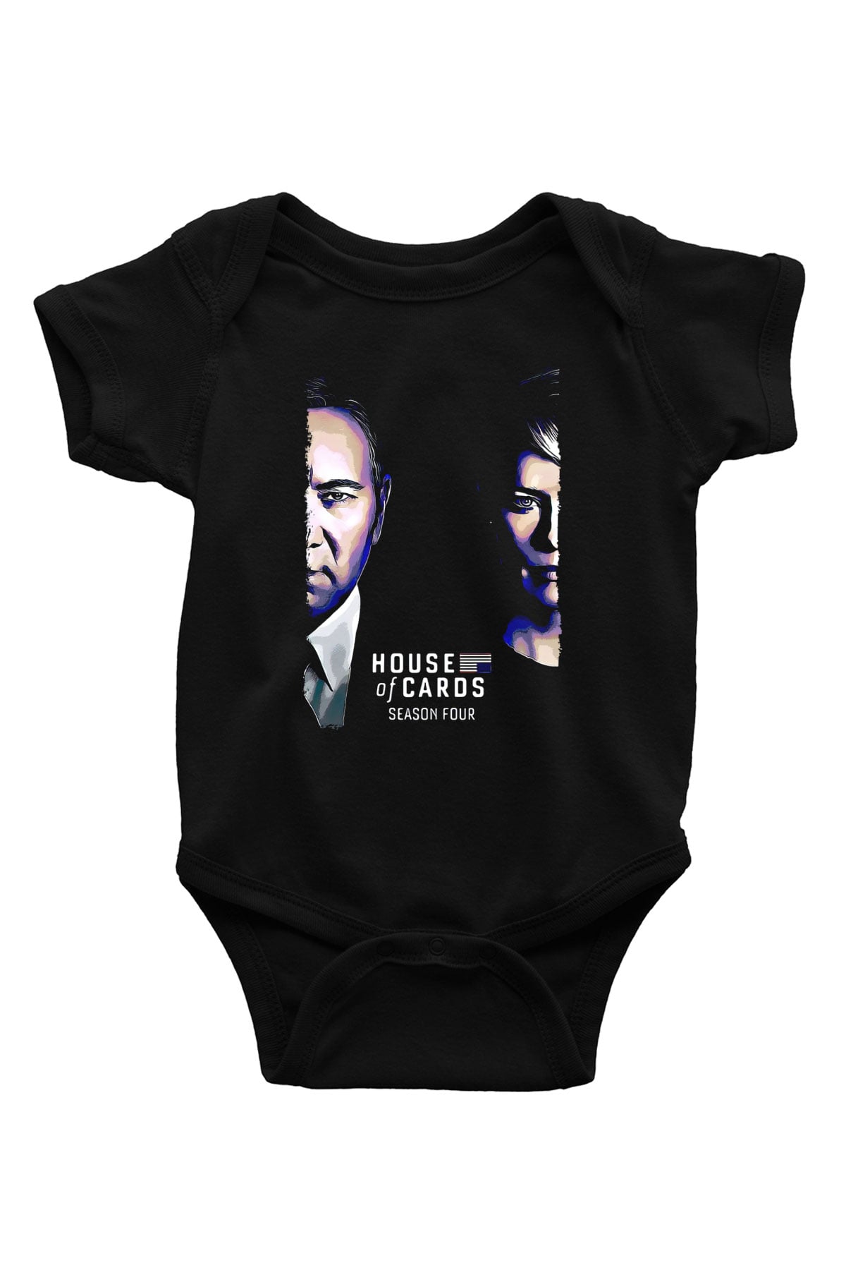 House of Cards Siyah Bebek Body - Zıbın